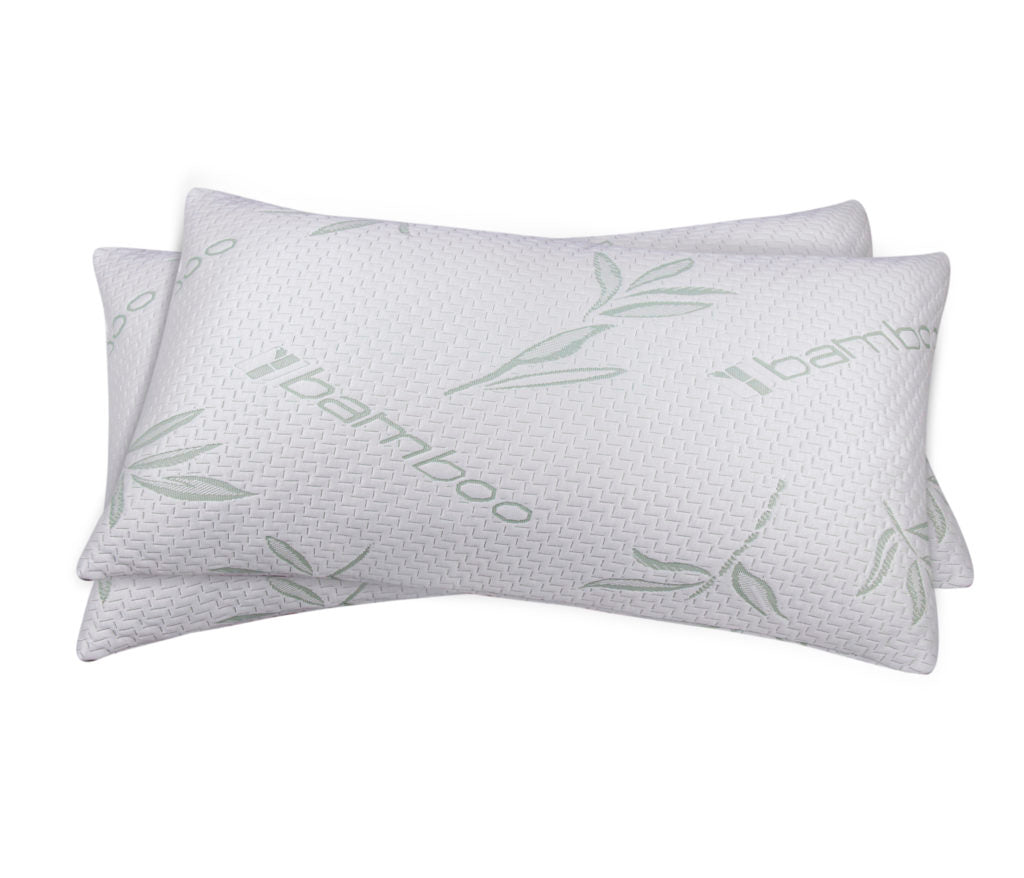 2 Pack Bamboo Shredded Memory-Foam Hypoallergenic Medium Comfort Pillows - King image