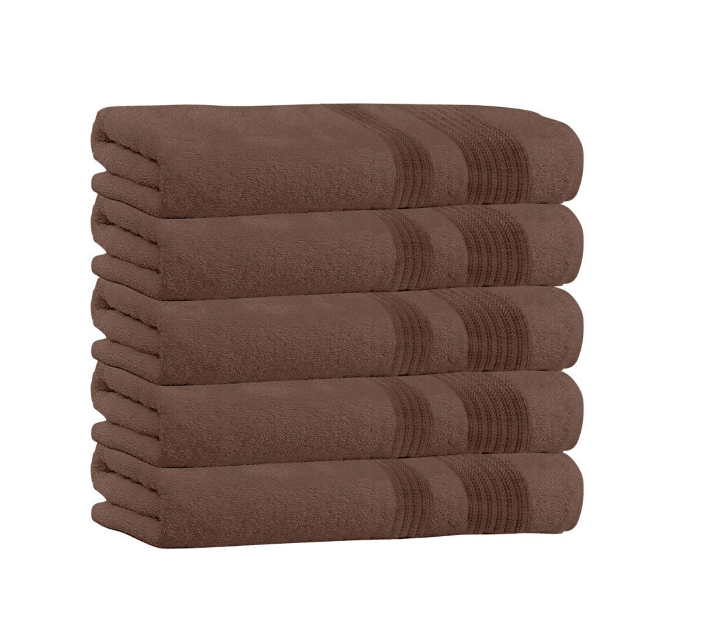 100% Cotton 4-Pack Bath Towel Sets - Extra Plush & Absorbent Bath Towels - 54" L x 27" W - Brown image