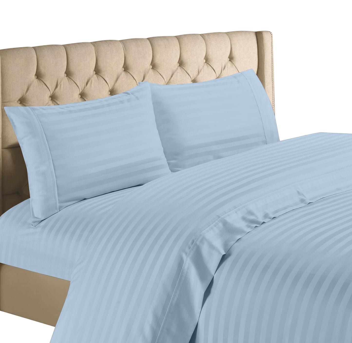 Bedding Collection 1200 Thread Count 100% Cotton Egyptian Quality Deep Pocket Stripe Sheet Set