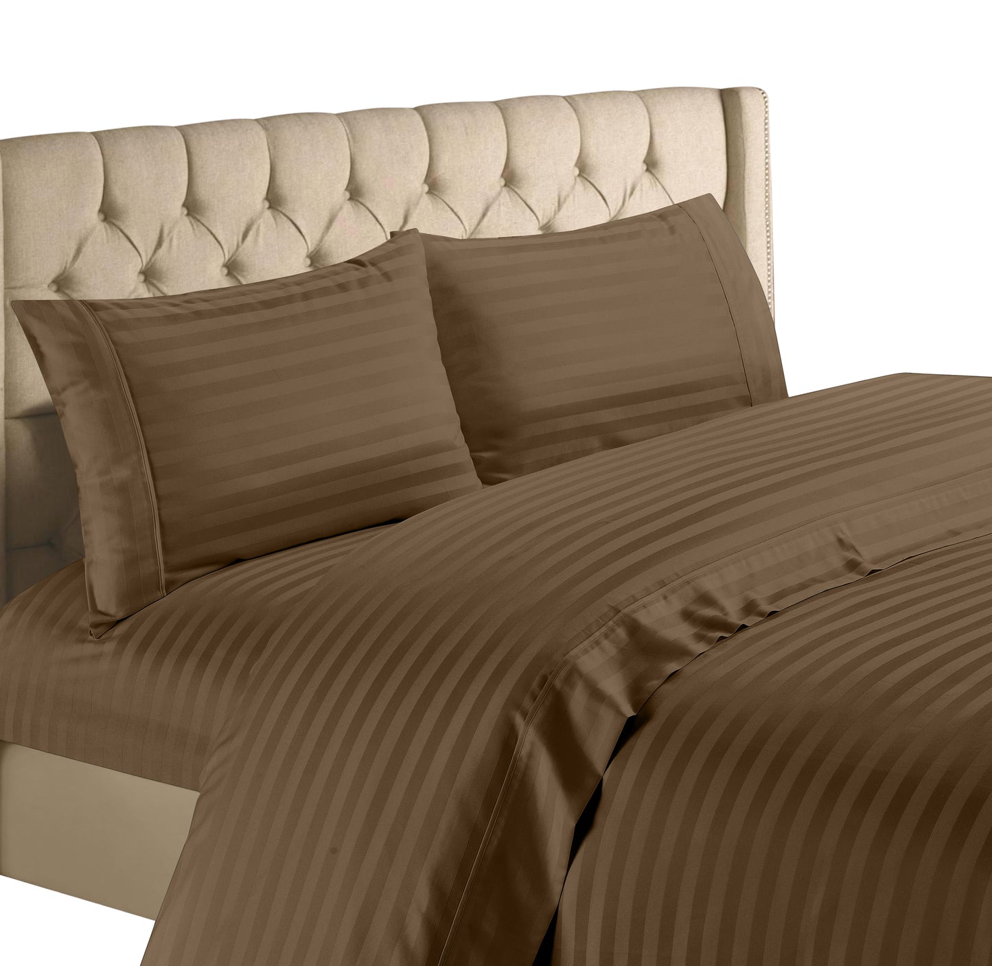 Hampton Collection 1200 Thread Count 100% Cotton Egyptian Quality Deep Pocket Stripe Sheet Set