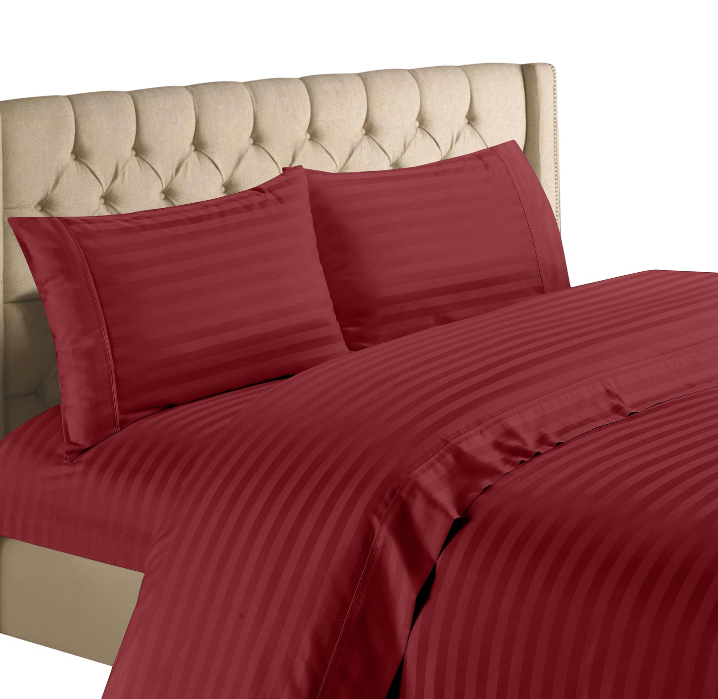 Bedding Collection 1200 Thread Count 100% Cotton Egyptian Quality Deep Pocket Stripe Sheet Set