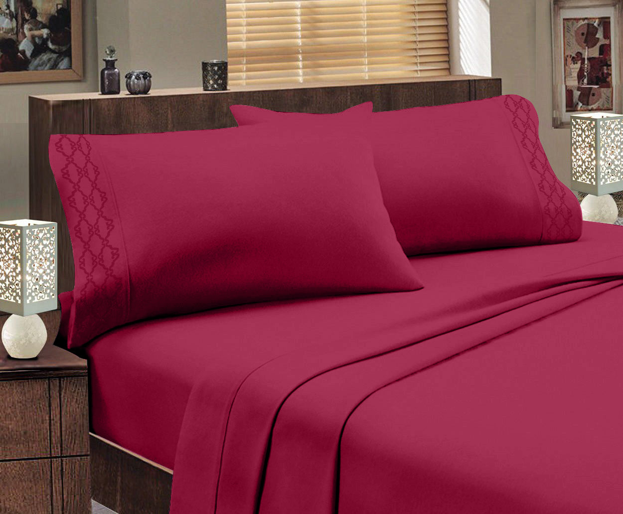 Hotel Luxurious 1800 Series Super Soft Embroidery Sheet Set