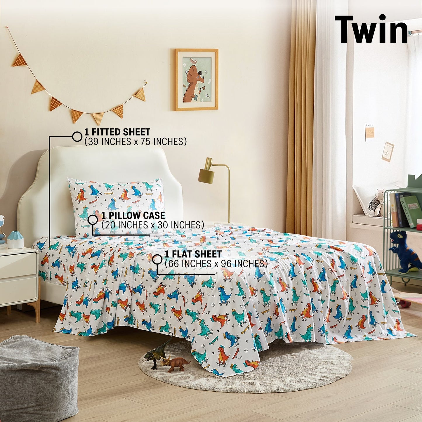 Dinosaur Kids Boys Bed Sheets