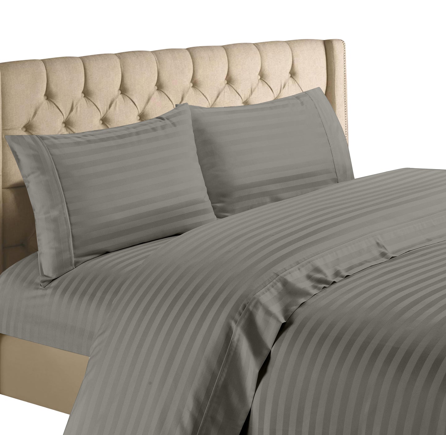 Bedding Collection 1200 Thread Count 100% Cotton Egyptian Quality Deep Pocket Stripe Sheet Set