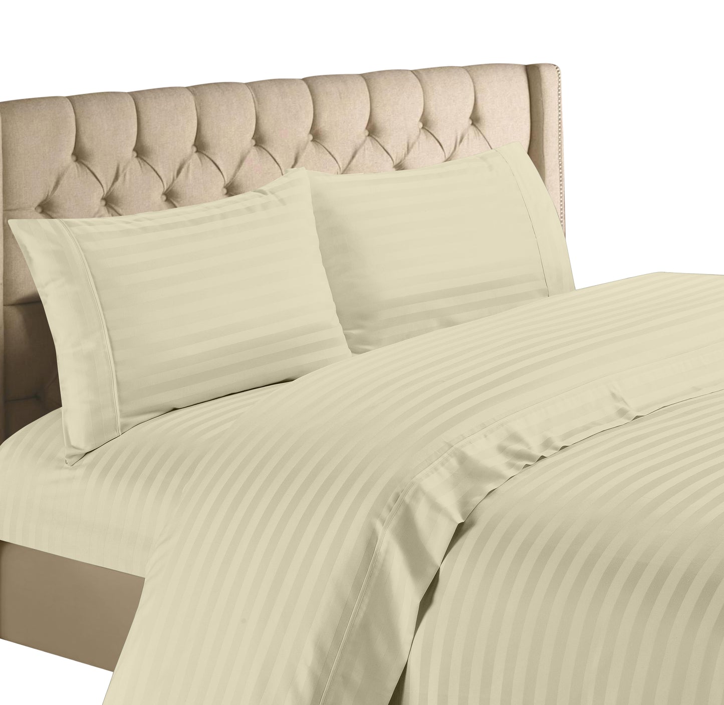 Bedding Collection 1200 Thread Count 100% Cotton Egyptian Quality Deep Pocket Stripe Sheet Set