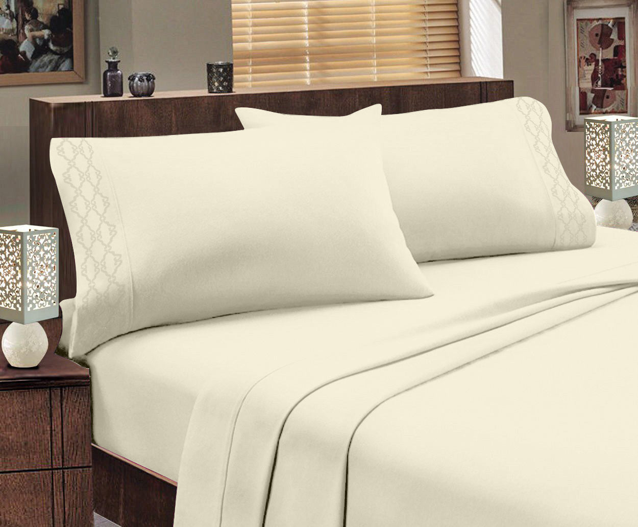 Hotel Luxurious 1800 Series Super Soft Embroidery Sheet Set