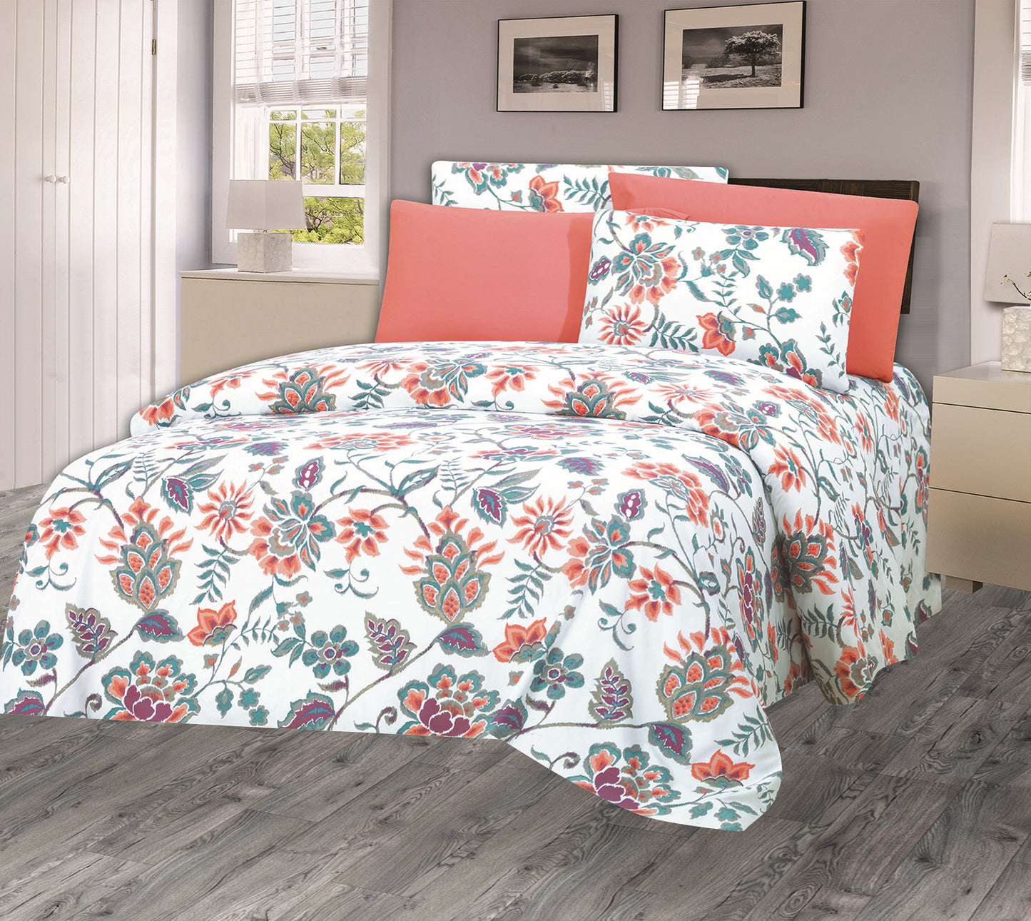 Monica 1800 Extra Soft Luxurious 4-6 Piece Print Sheet Set