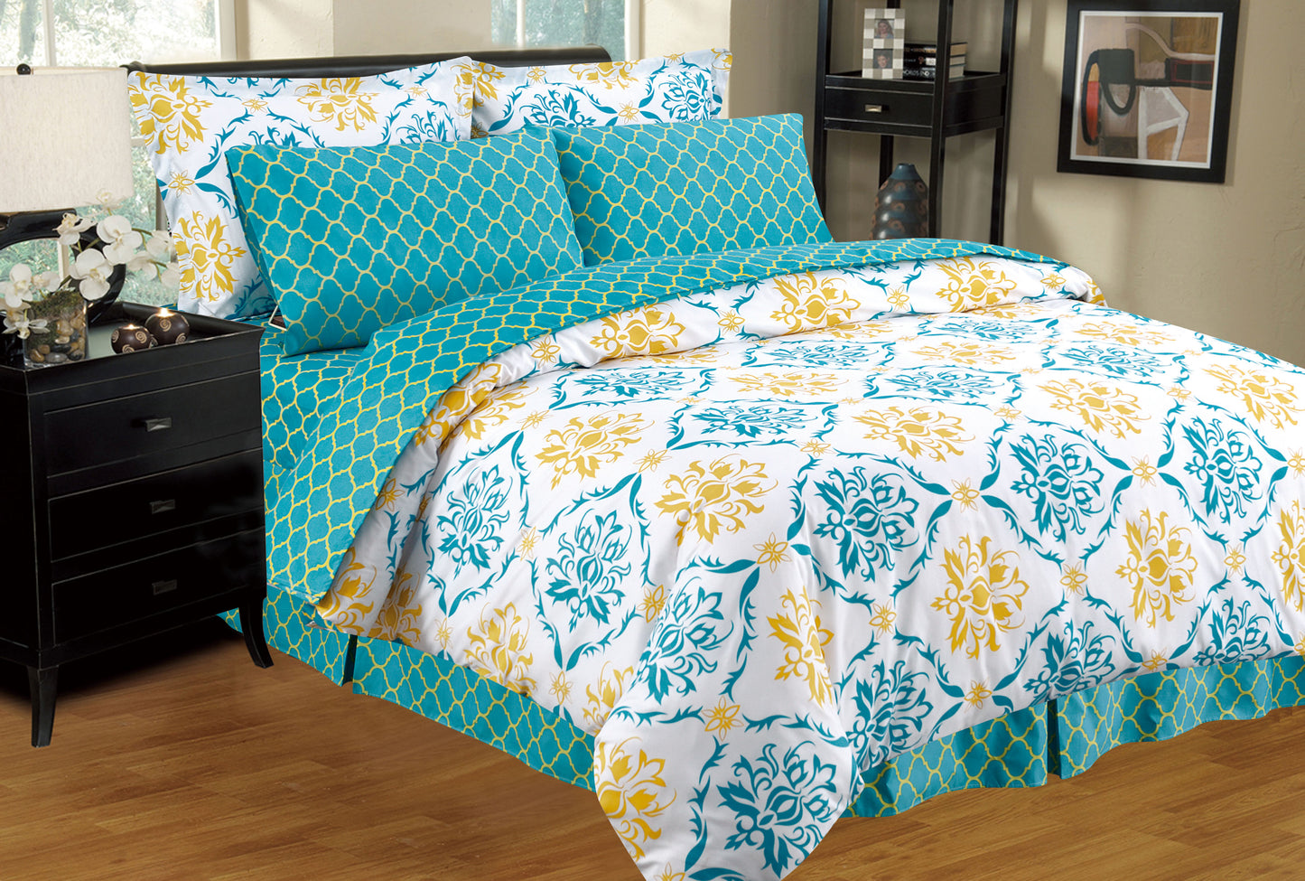 8-Piece Bed in a Bag Comforter Sheet Set Luxurious Styles
