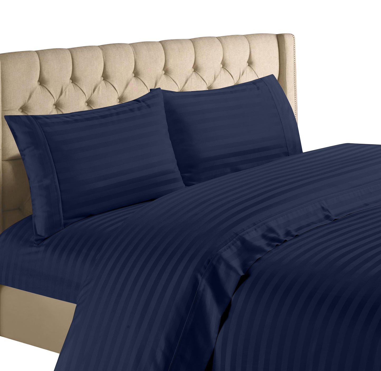 Bedding Collection 1200 Thread Count 100% Cotton Egyptian Quality Deep Pocket Stripe Sheet Set