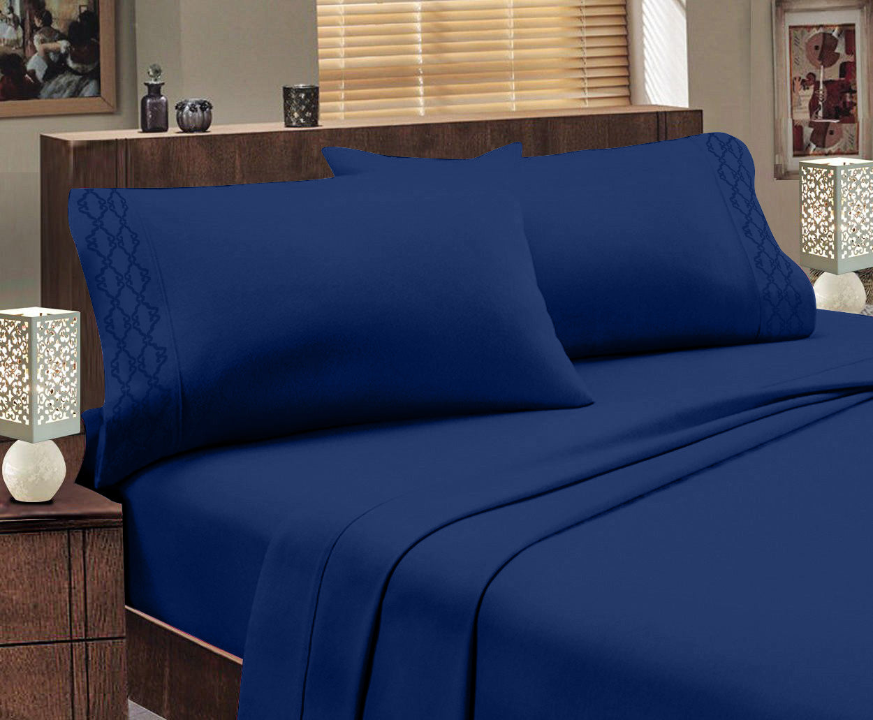 Hotel Luxurious 1800 Series Super Soft Embroidery Sheet Set