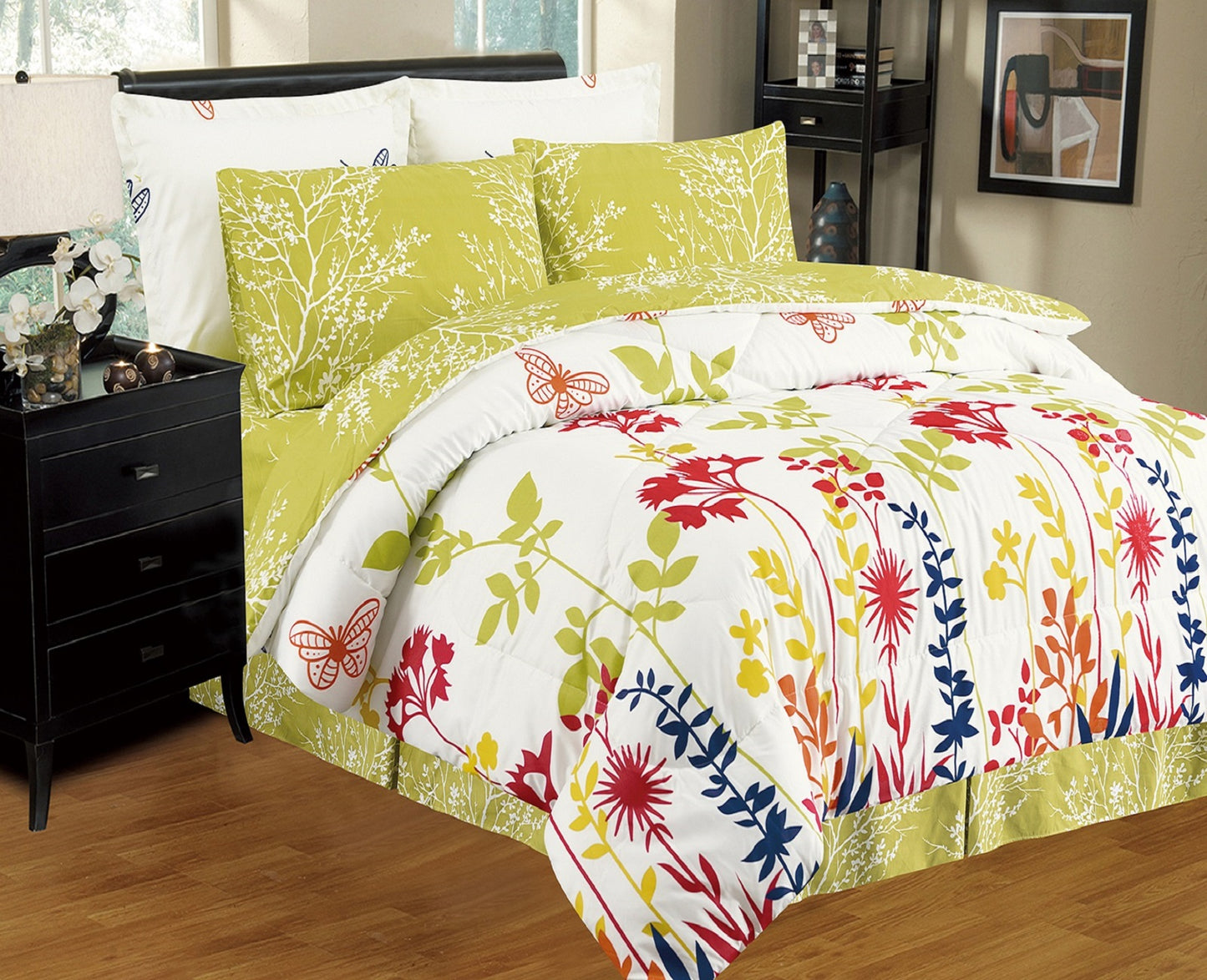 8-Piece Bed in a Bag Comforter Sheet Set Luxurious Styles