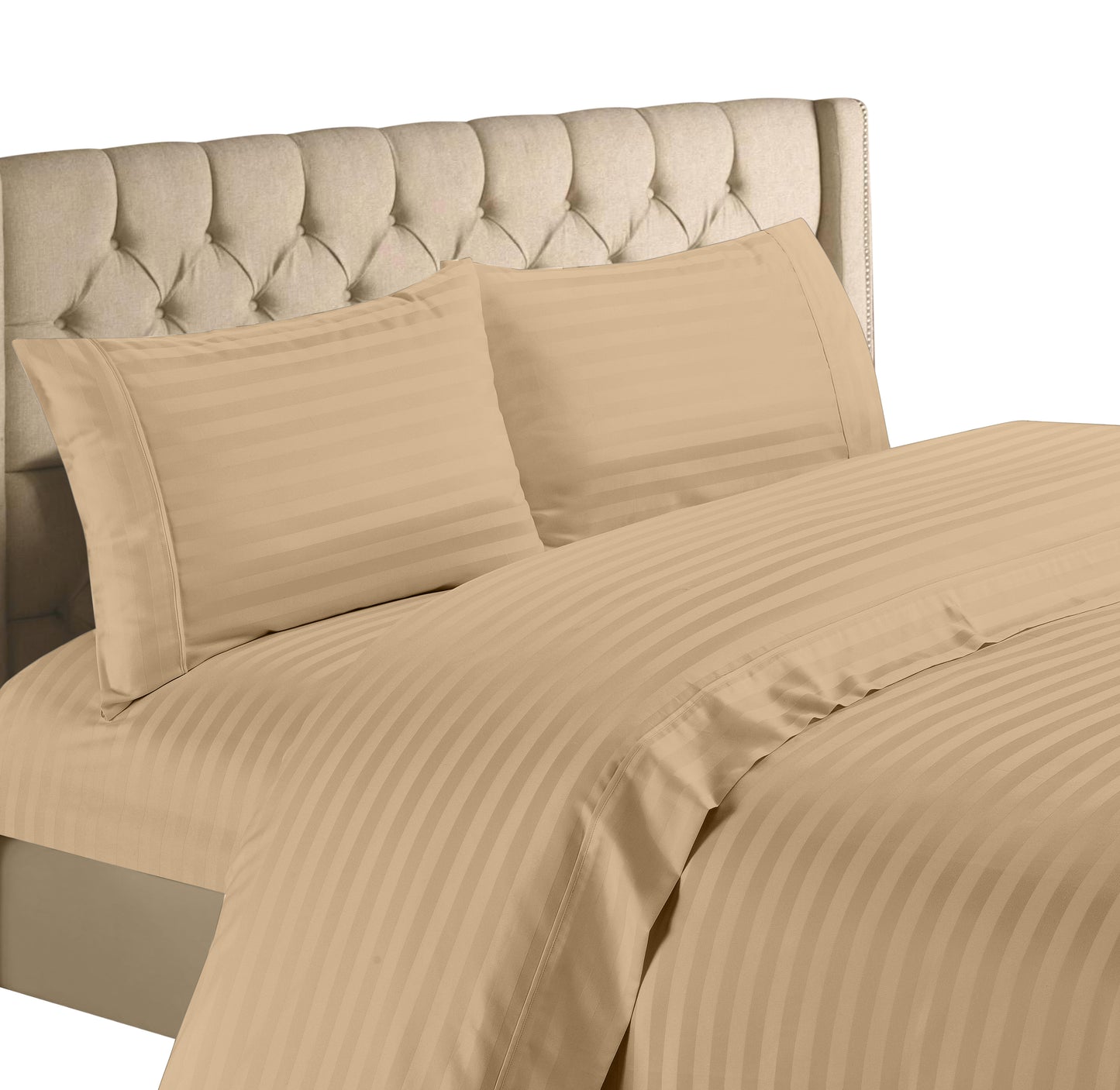 Bedding Collection 1200 Thread Count 100% Cotton Egyptian Quality Deep Pocket Stripe Sheet Set