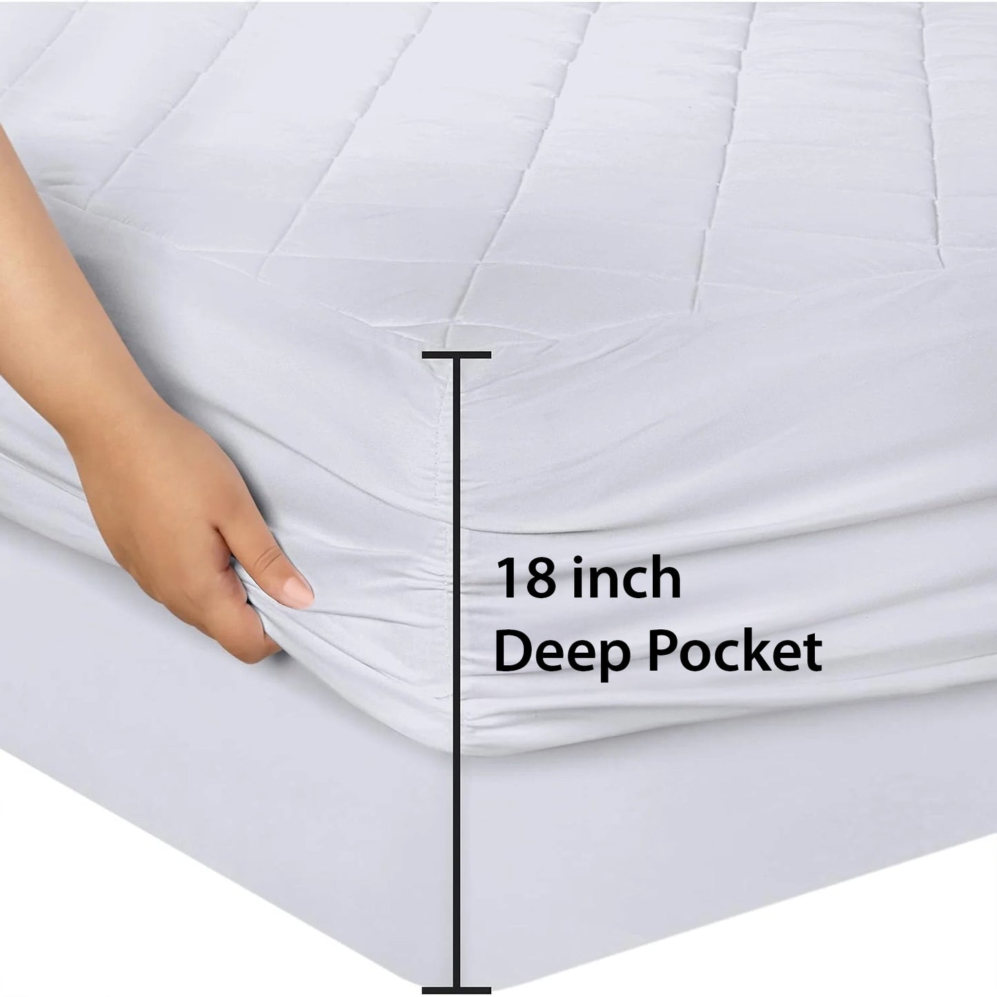 Hypoallergenic Quilted Mattress Pad Protector (Bulk Case Pack 12)