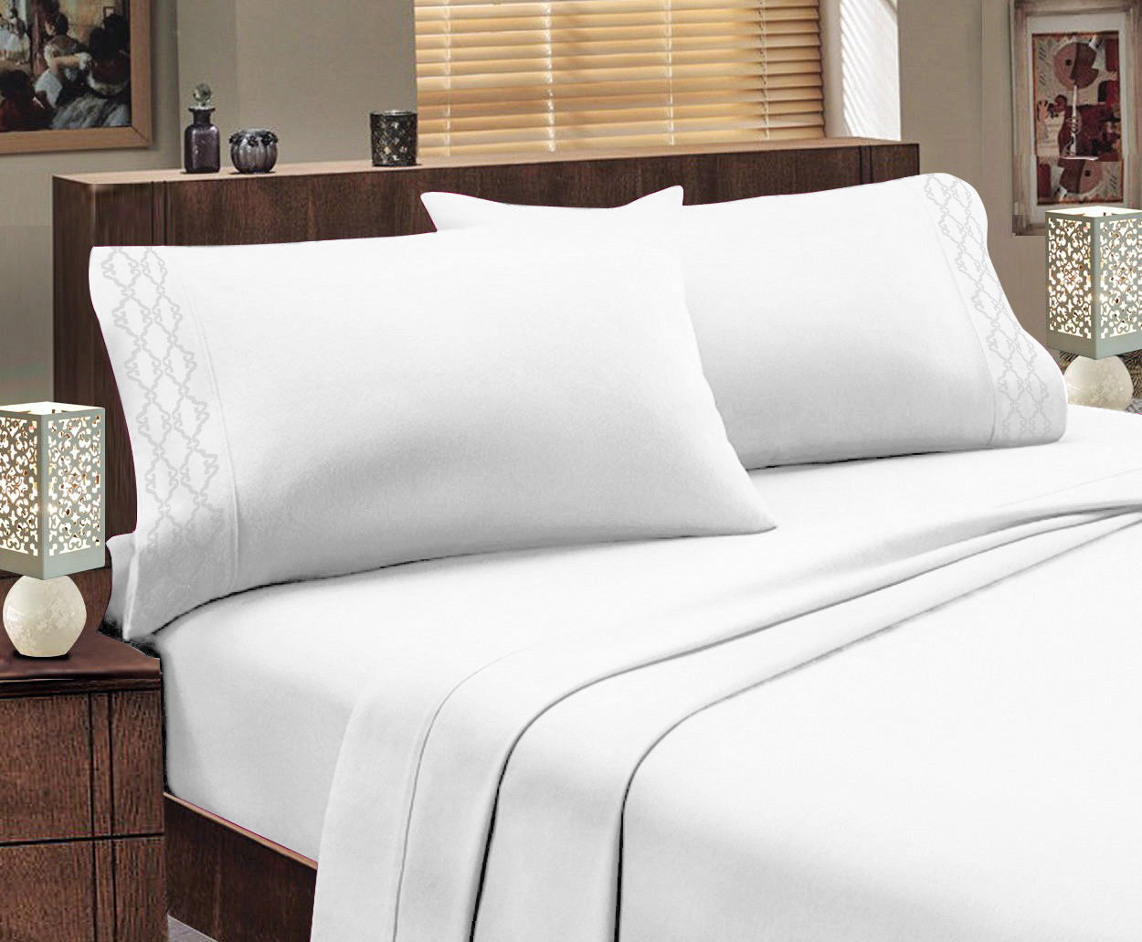 Hotel Luxurious 1800 Series Super Soft Embroidery Sheet Set