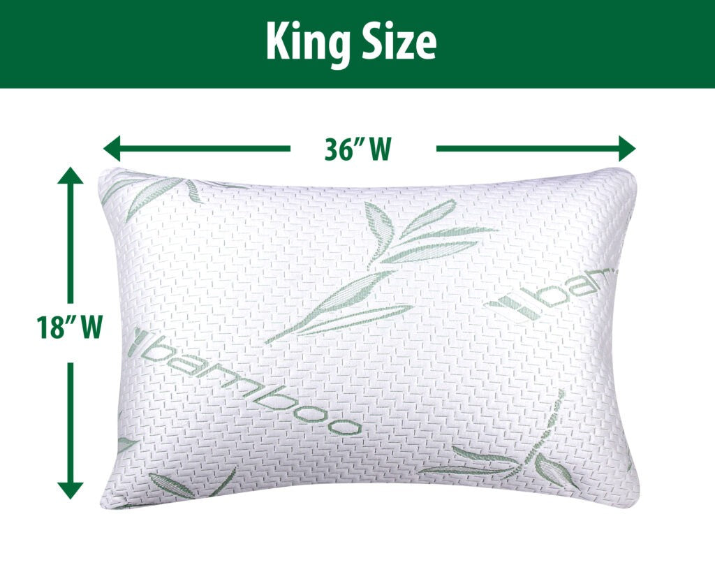 2 Pack Bamboo Shredded Memory-Foam Hypoallergenic Medium Comfort Pillows image 5