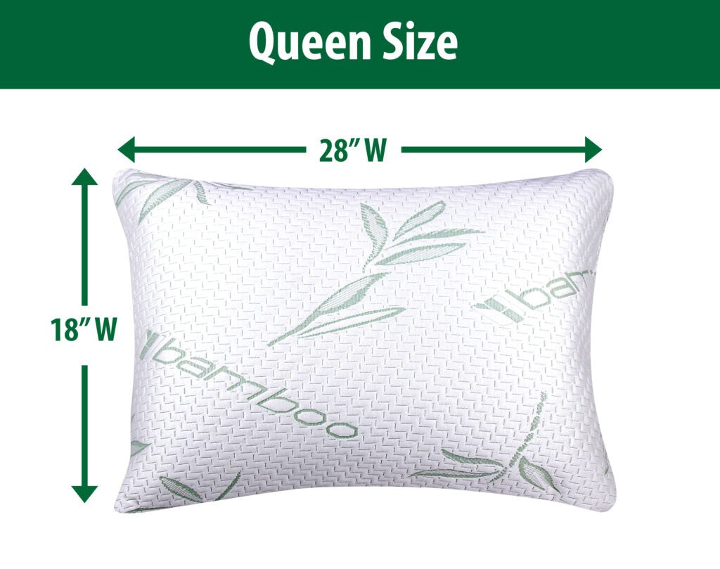 2 Pack Bamboo Shredded Memory-Foam Hypoallergenic Medium Comfort Pillows image 4