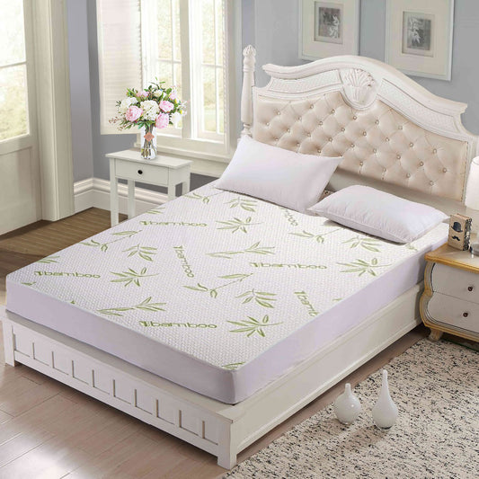 Hypoallergenic Waterproof Bamboo Deep Fitted Mattress Pads image 0