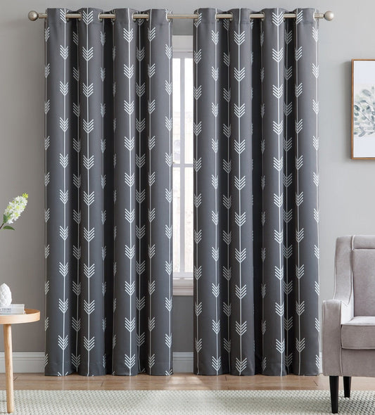 Arrow Print Room Darkening Grommet Curtain Panels