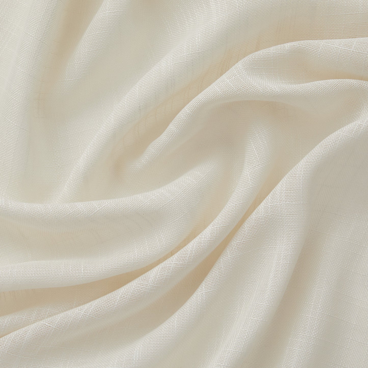 Privacy Faux Linen Textured Semi Sheer Curtain Panels