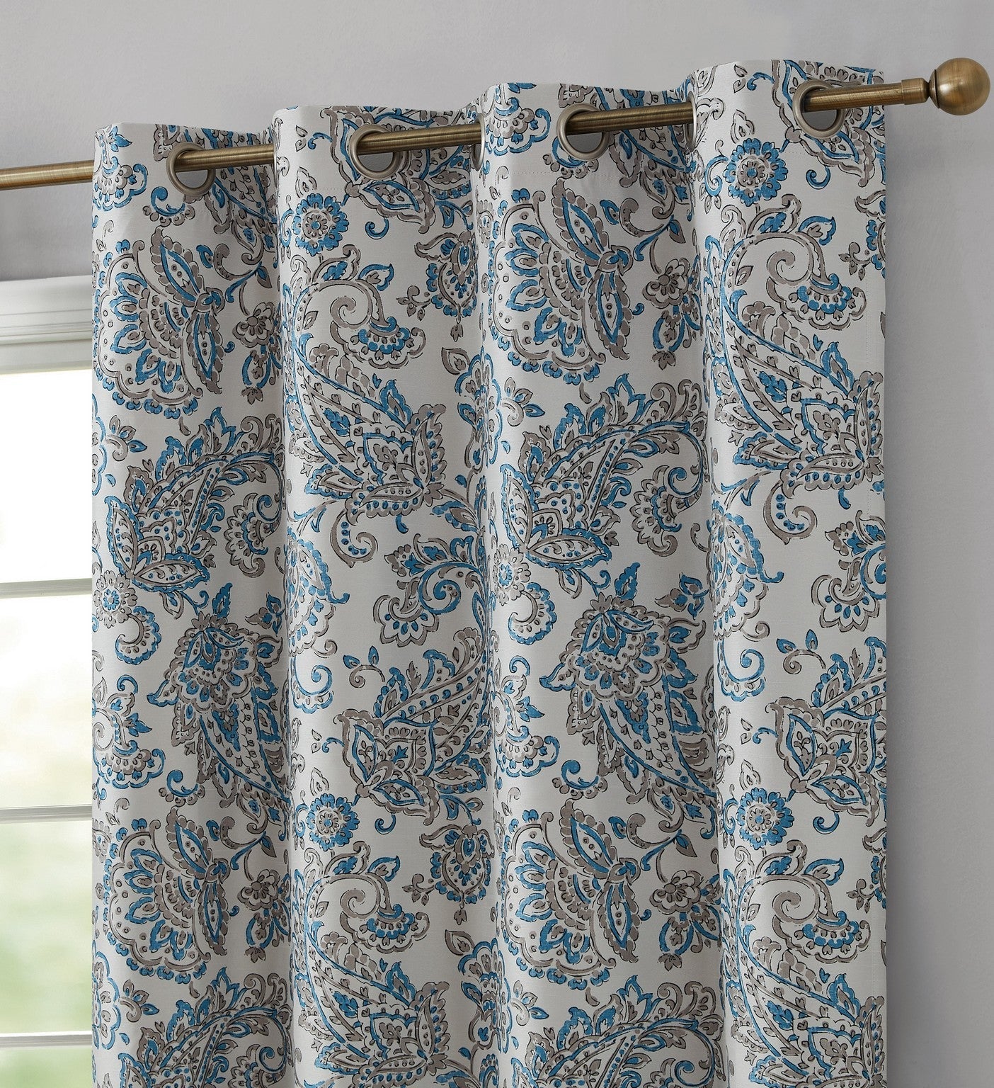 Amalfi Paisley Floral 100% Blackout Grommet Curtain Panels