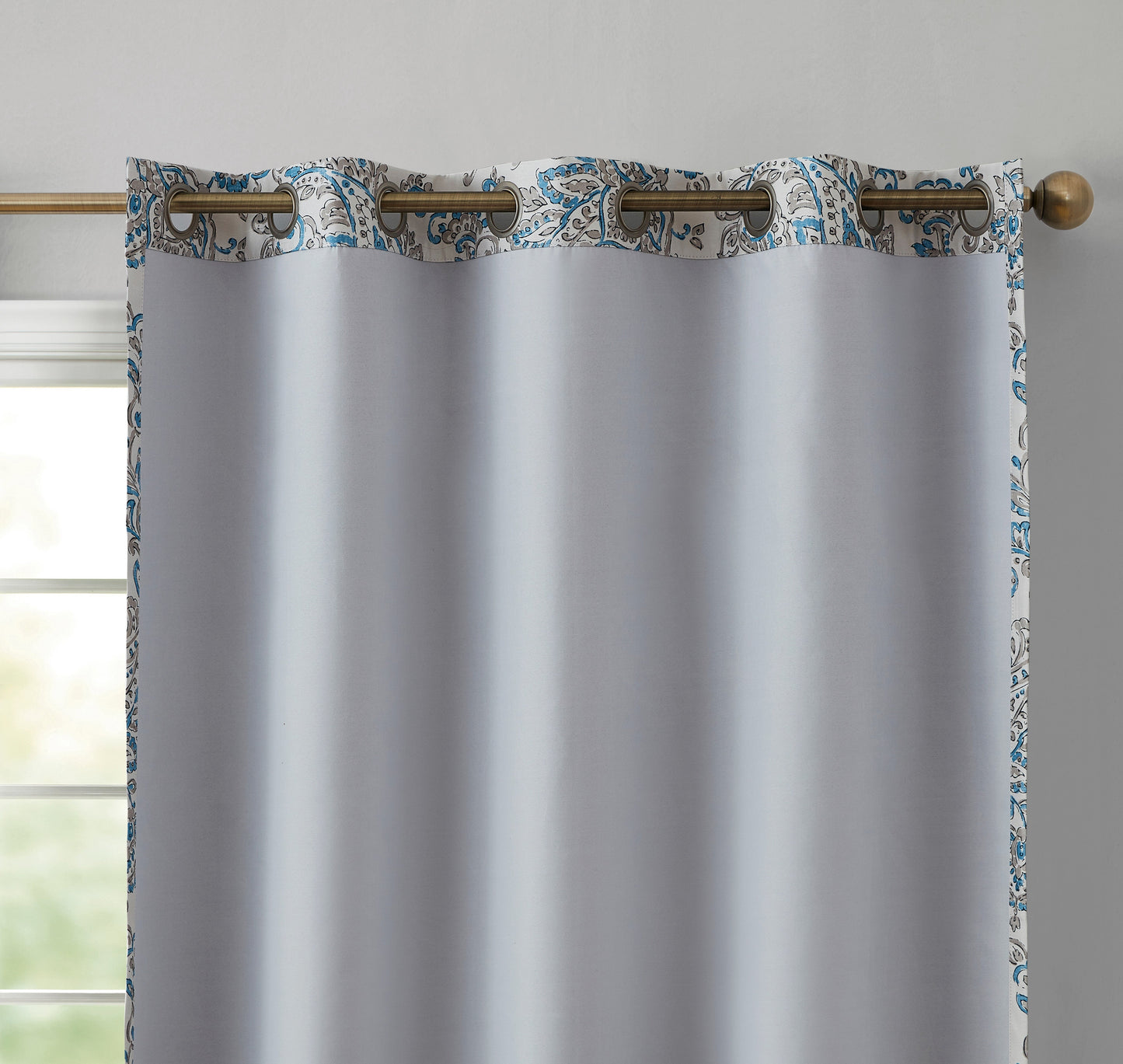 Amalfi Paisley Floral 100% Blackout Grommet Curtain Panels