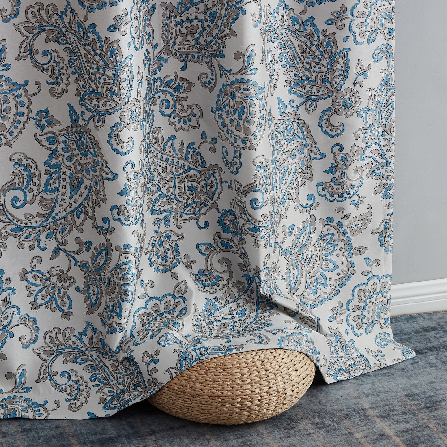 Amalfi Paisley Floral 100% Blackout Grommet Curtain Panels