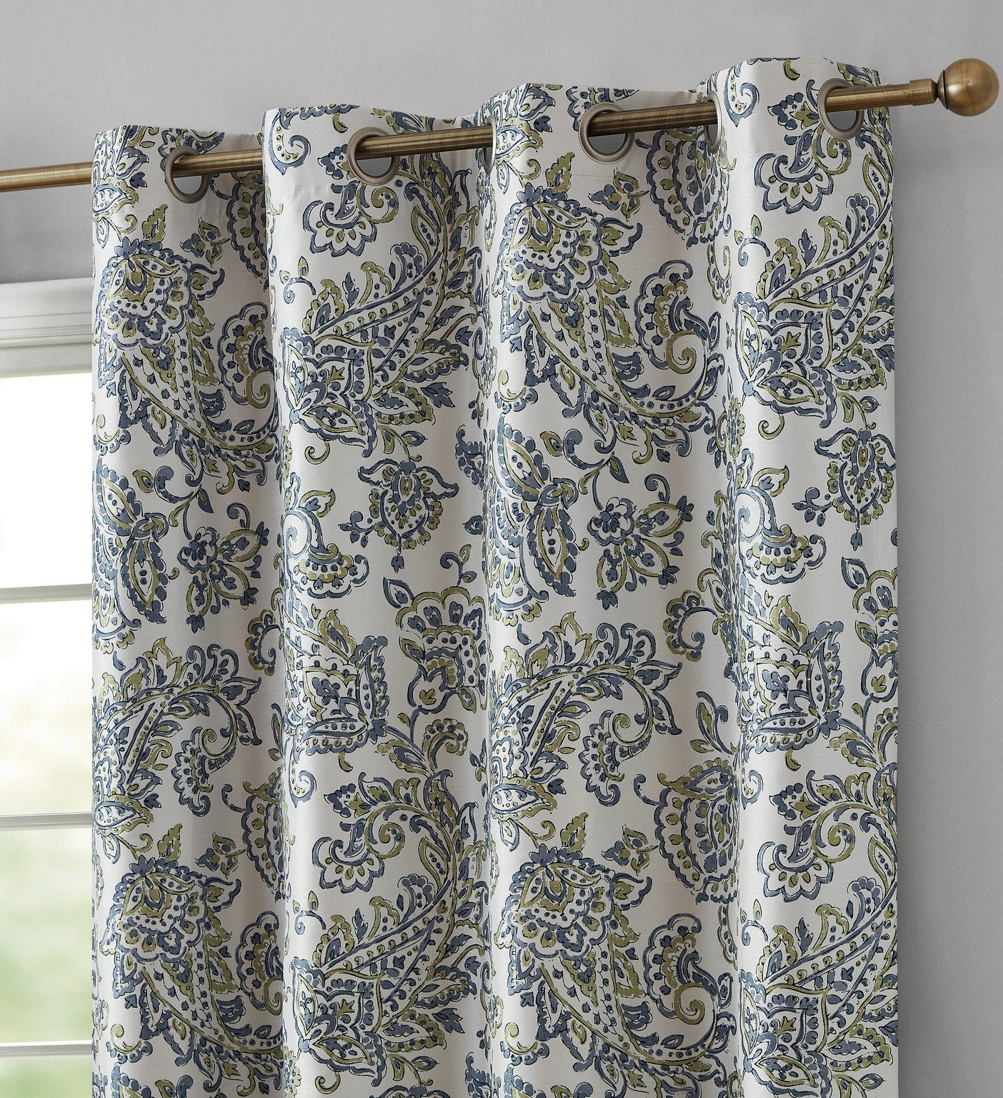 Amalfi Paisley Floral 100% Blackout Grommet Curtain Panels
