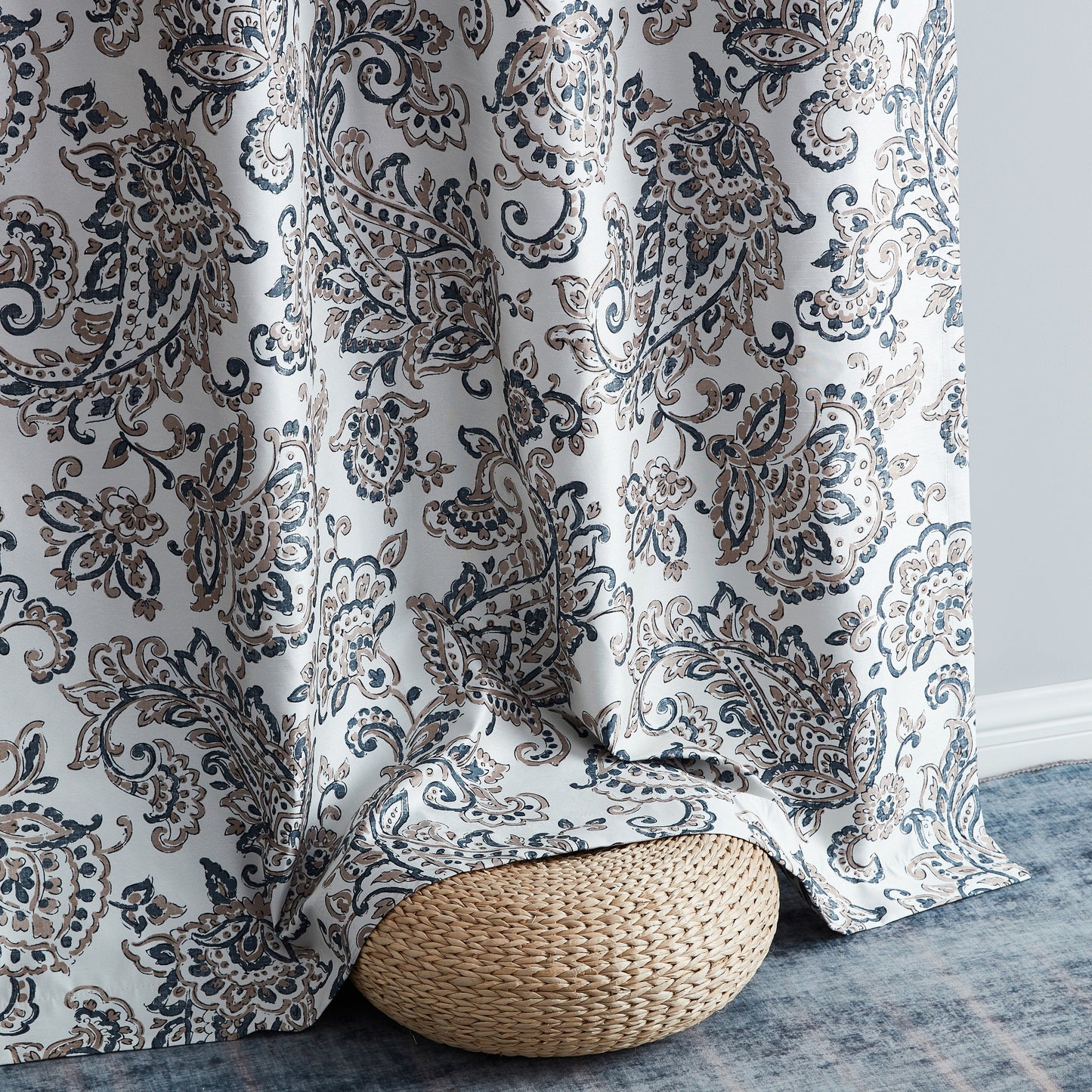 Amalfi Paisley Floral 100% Blackout Grommet Curtain Panels