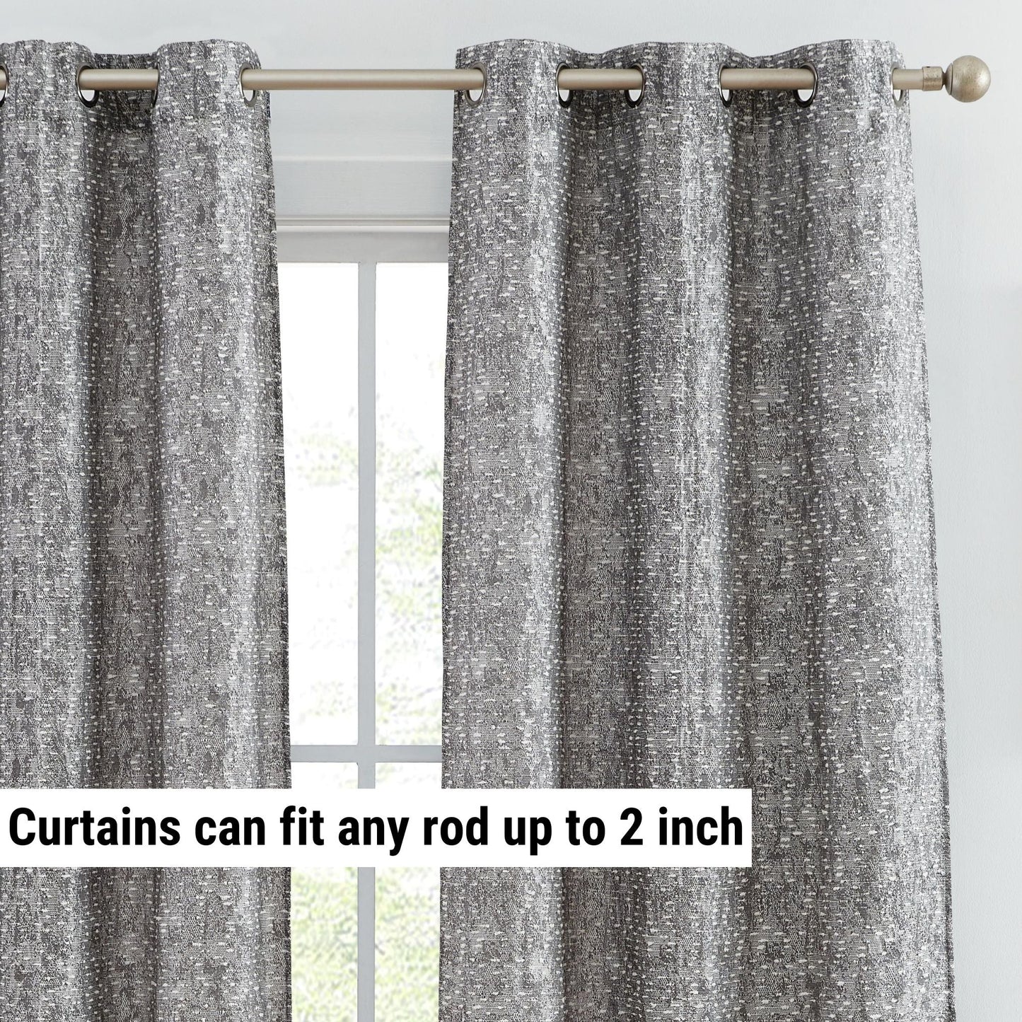 Avalon Jacquard Semi Sheer Curtain Panels