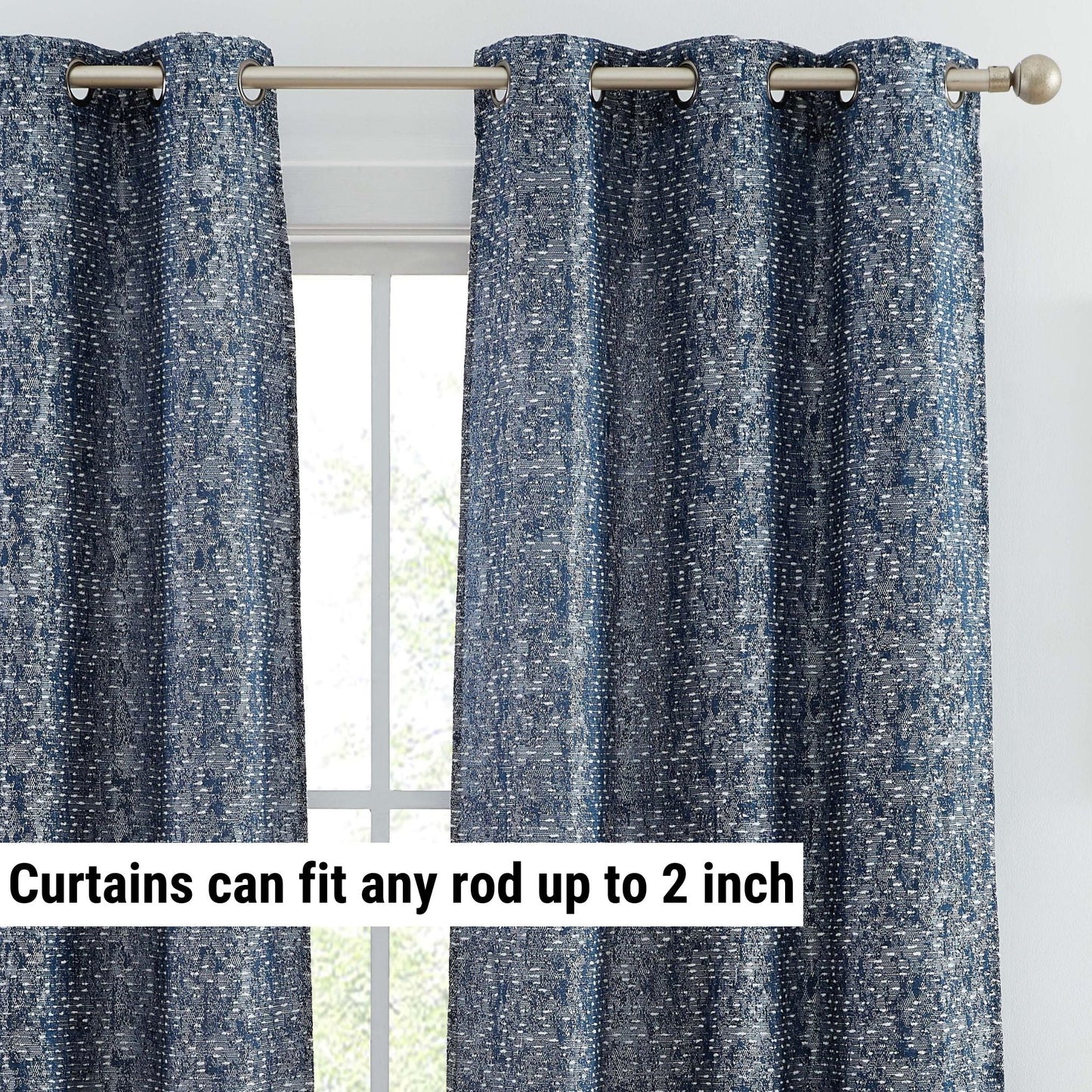 Avalon Jacquard Semi Sheer Curtain Panels