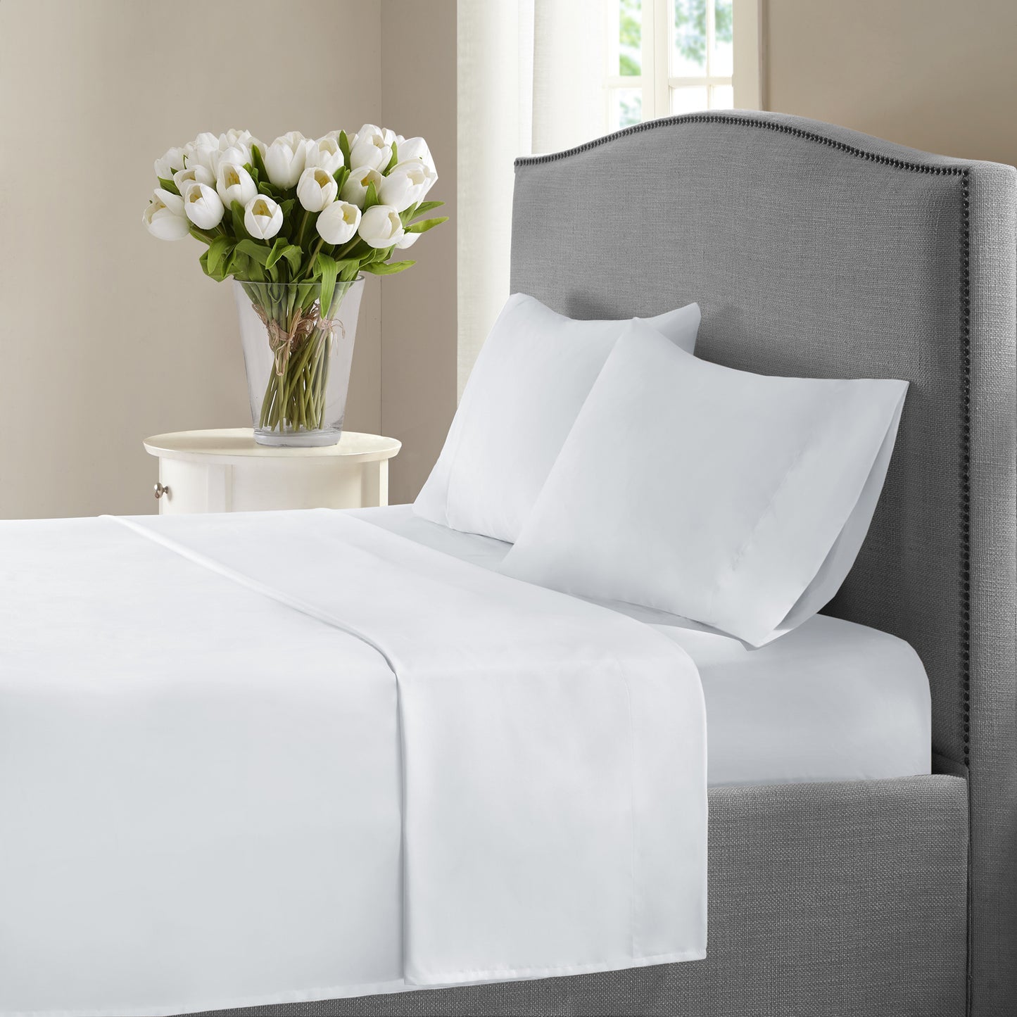 New York Collection 1200 Thread Count Solid Deep Pocket 100% Cotton Sheet Set