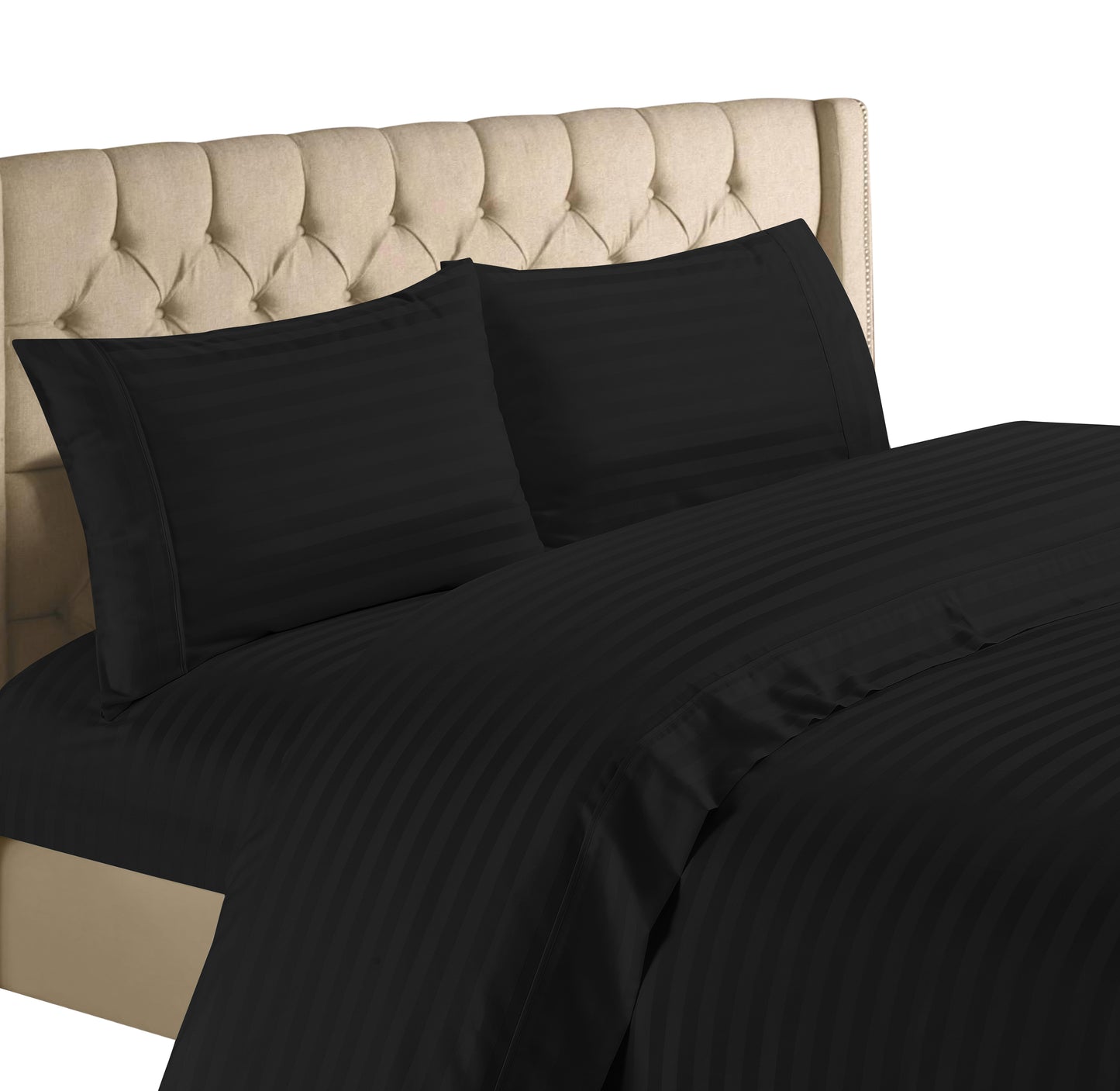 Hampton Collection 1200 Thread Count 100% Cotton Egyptian Quality Deep Pocket Stripe Sheet Set