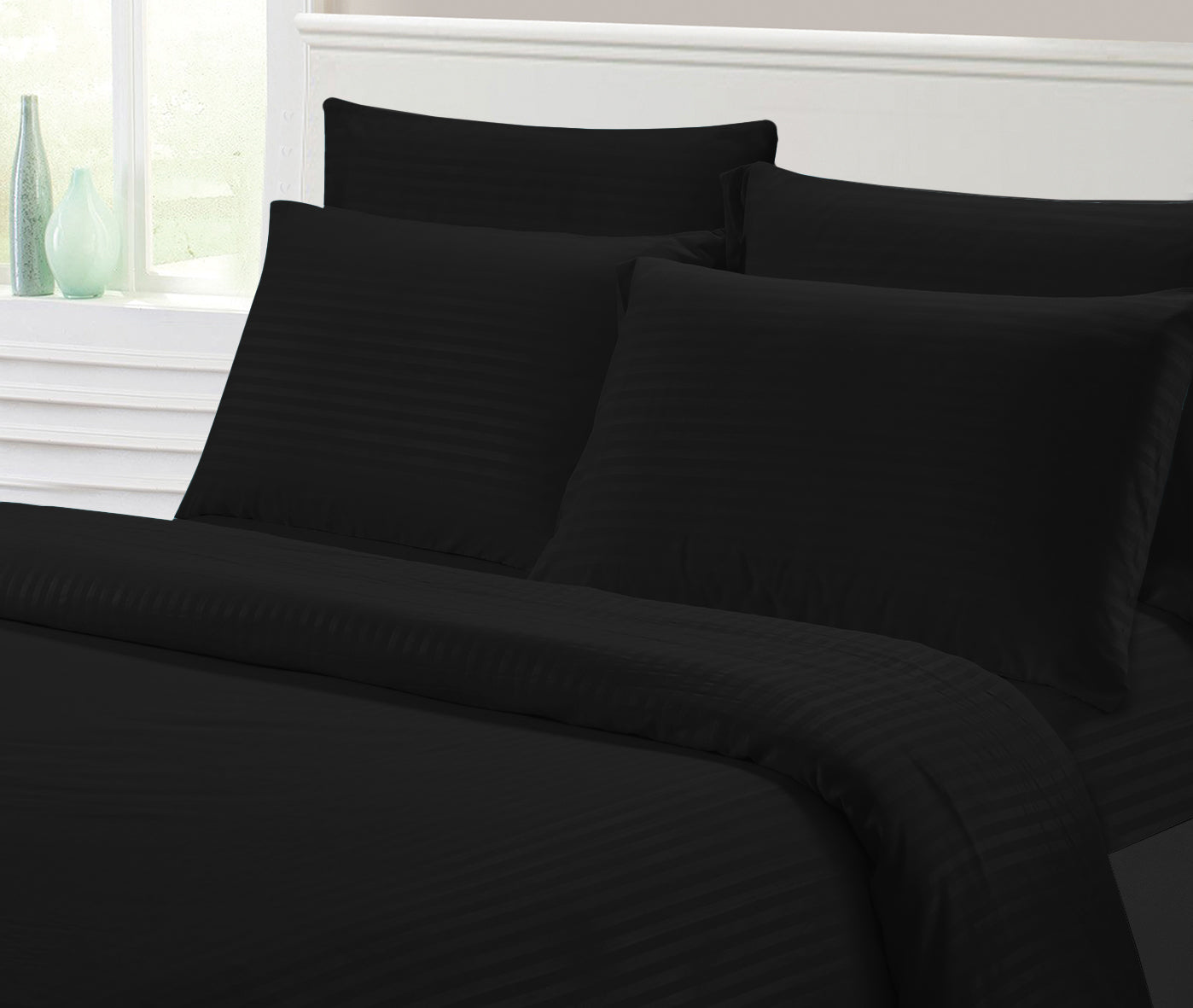 Sábanas a Rayas de Hotel Serie 1800 – Juego de Cama de Lujo Súper Suave y Sin Arrugas (4–6 Piezas)
