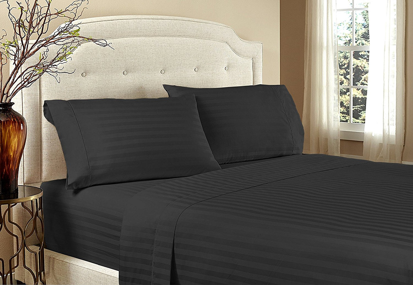 Home Design 1800 Series Luxurious Hotel Stripe Sheet Sets