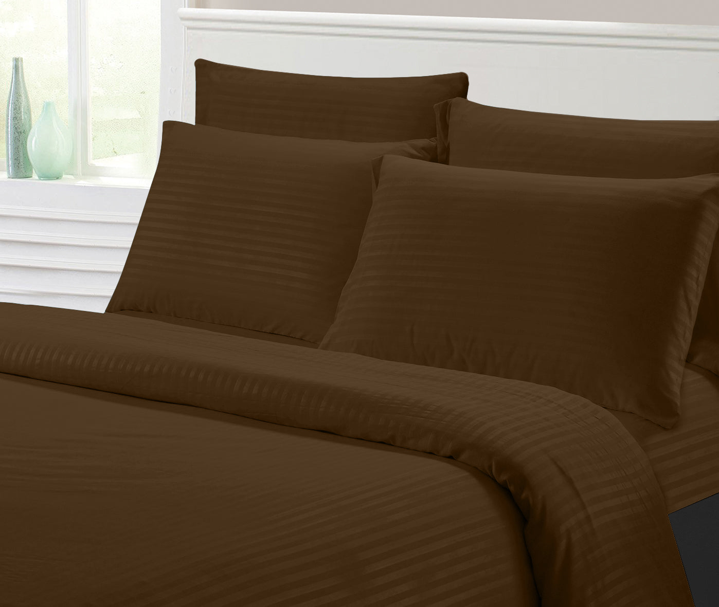 Sábanas a Rayas de Hotel Serie 1800 – Juego de Cama de Lujo Súper Suave y Sin Arrugas (4–6 Piezas)