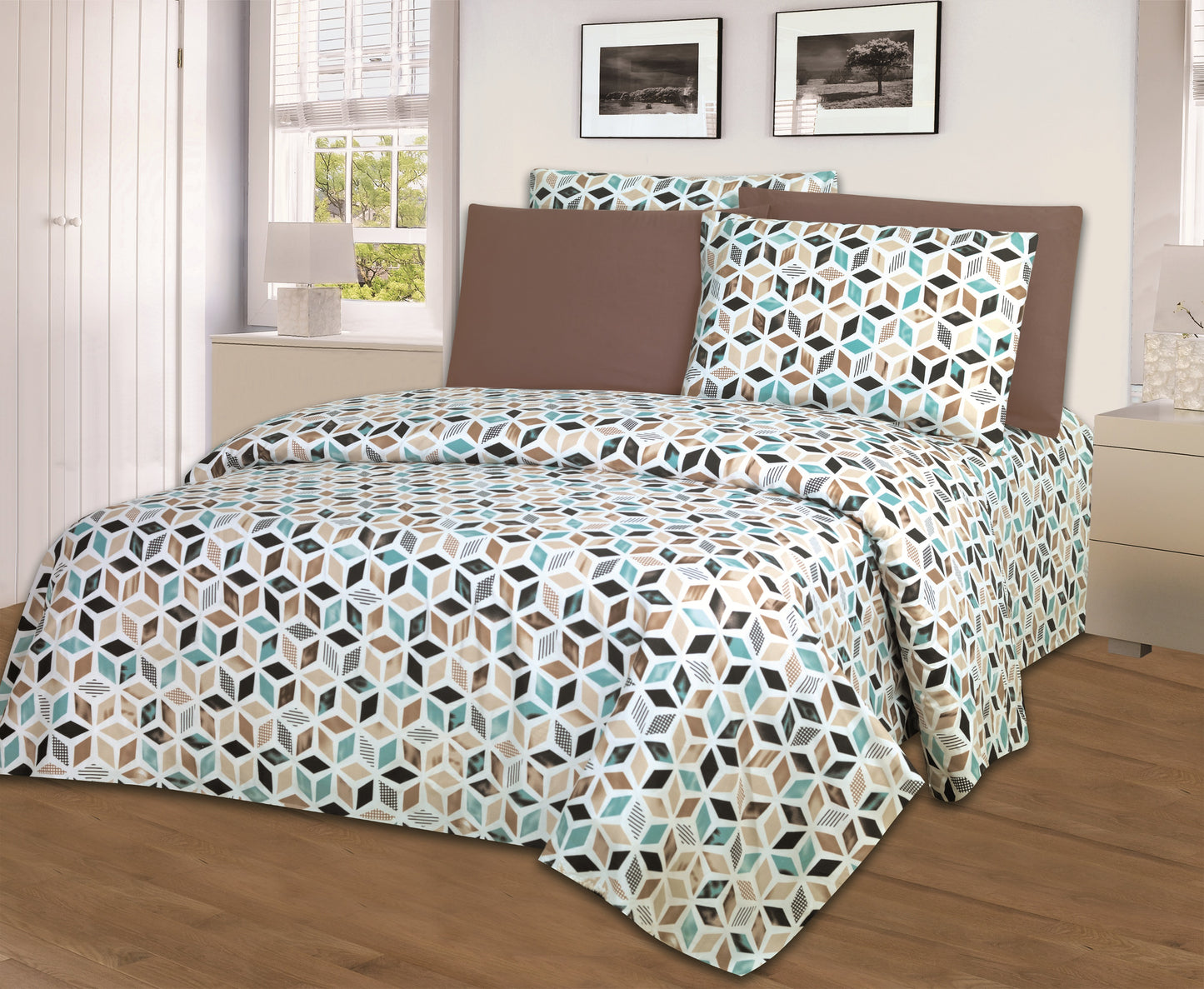 Juego de sábanas estampadas Hotel Dreams de la serie 1800 – Sábanas de lujo extrasuaves (4-6 piezas)