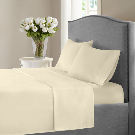 New York Collection 1200 Thread Count Solid Deep Pocket 100% Cotton Sheet Set