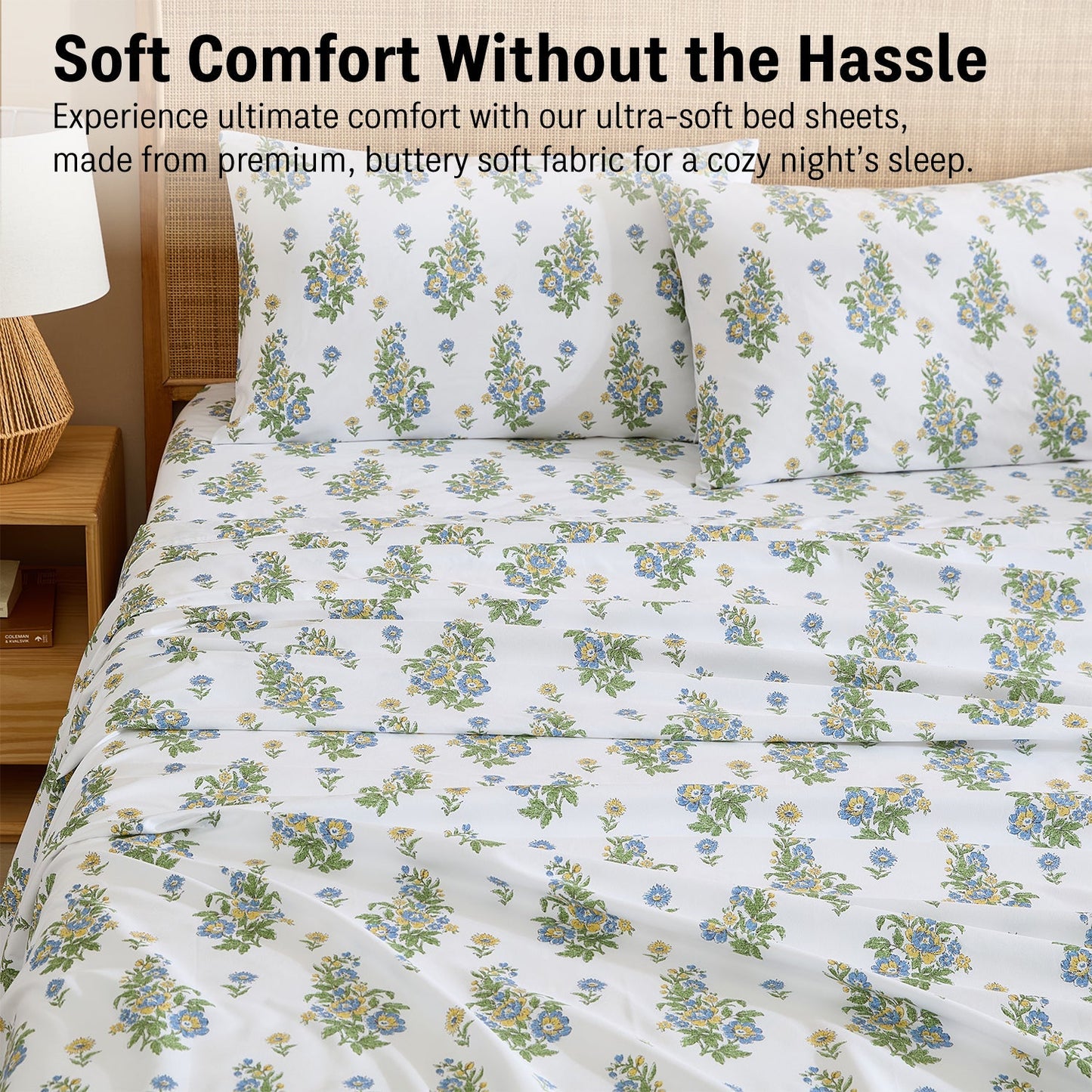 Color Block Floral Bed Sheets
