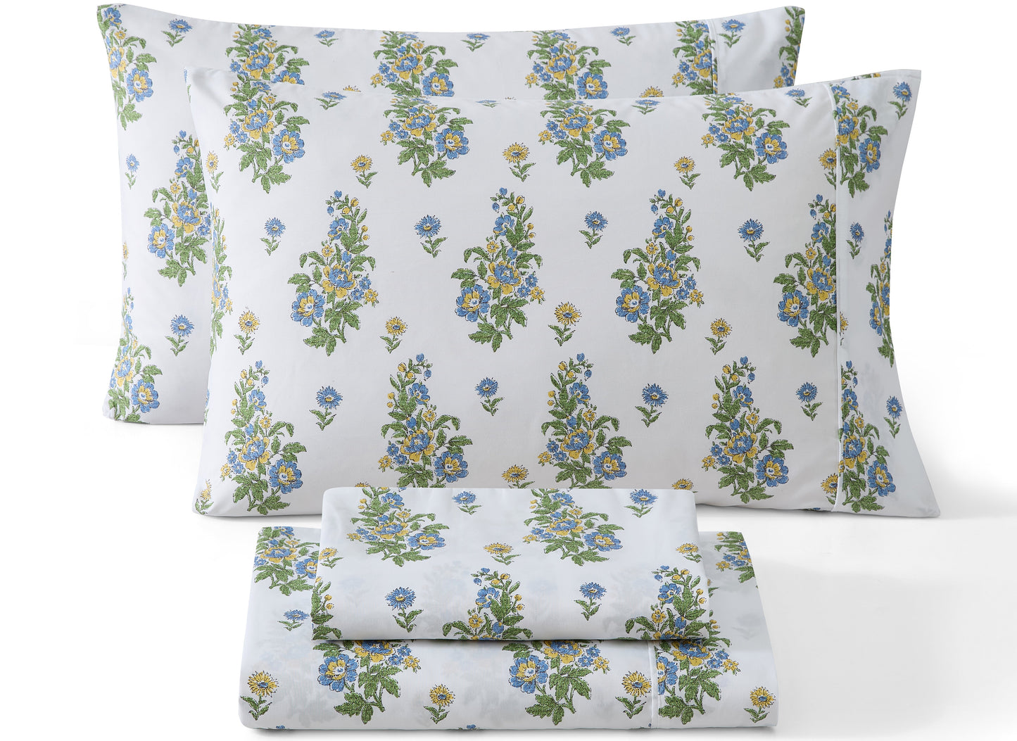 Color Block Floral Bed Sheets