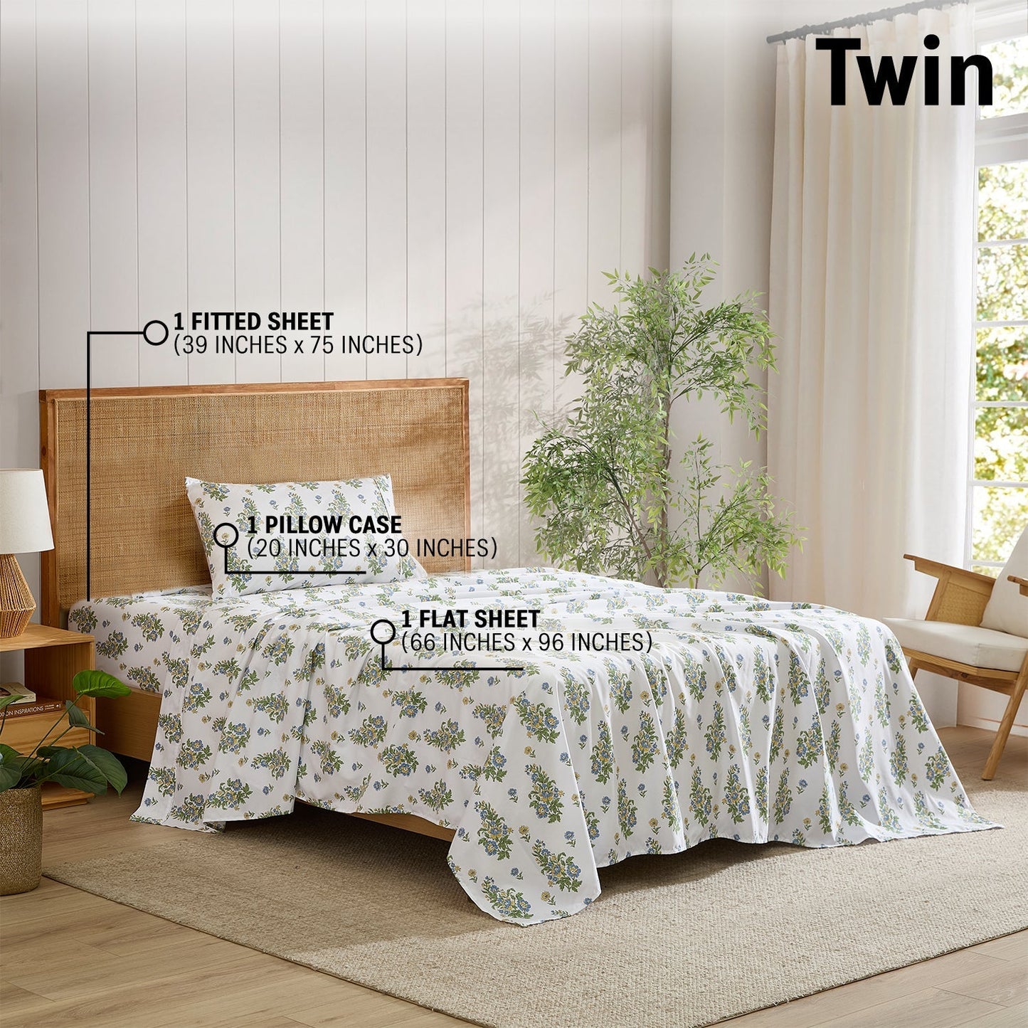 Color Block Floral Bed Sheets