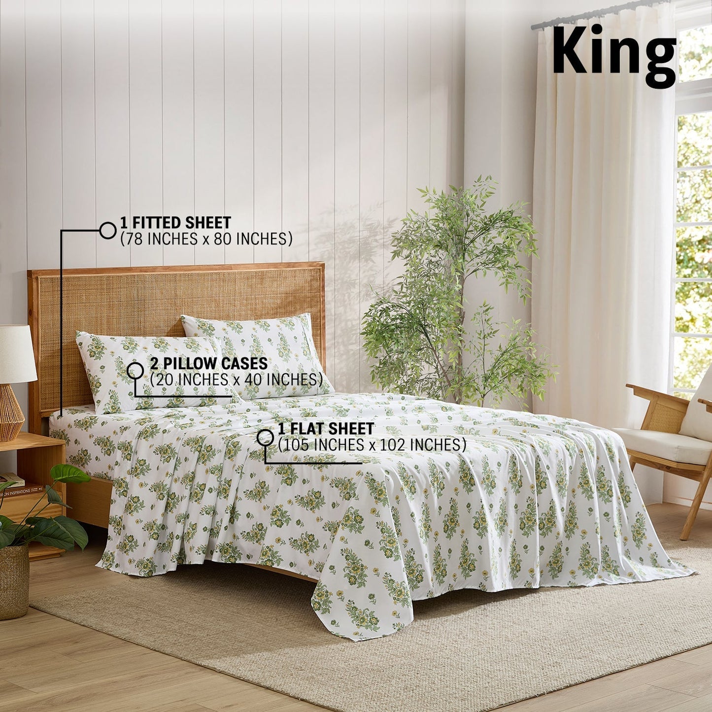 Color Block Floral Bed Sheets