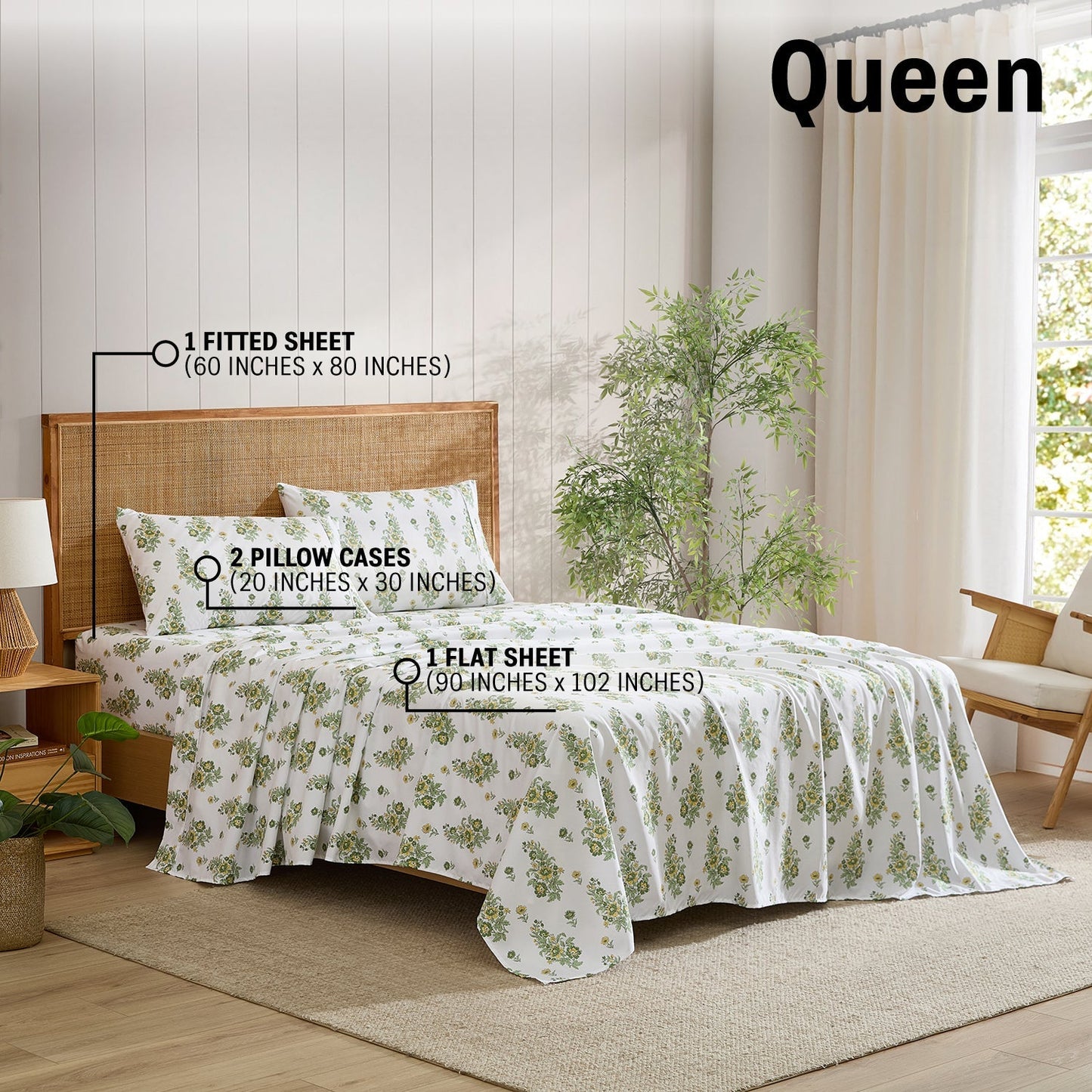 Color Block Floral Bed Sheets