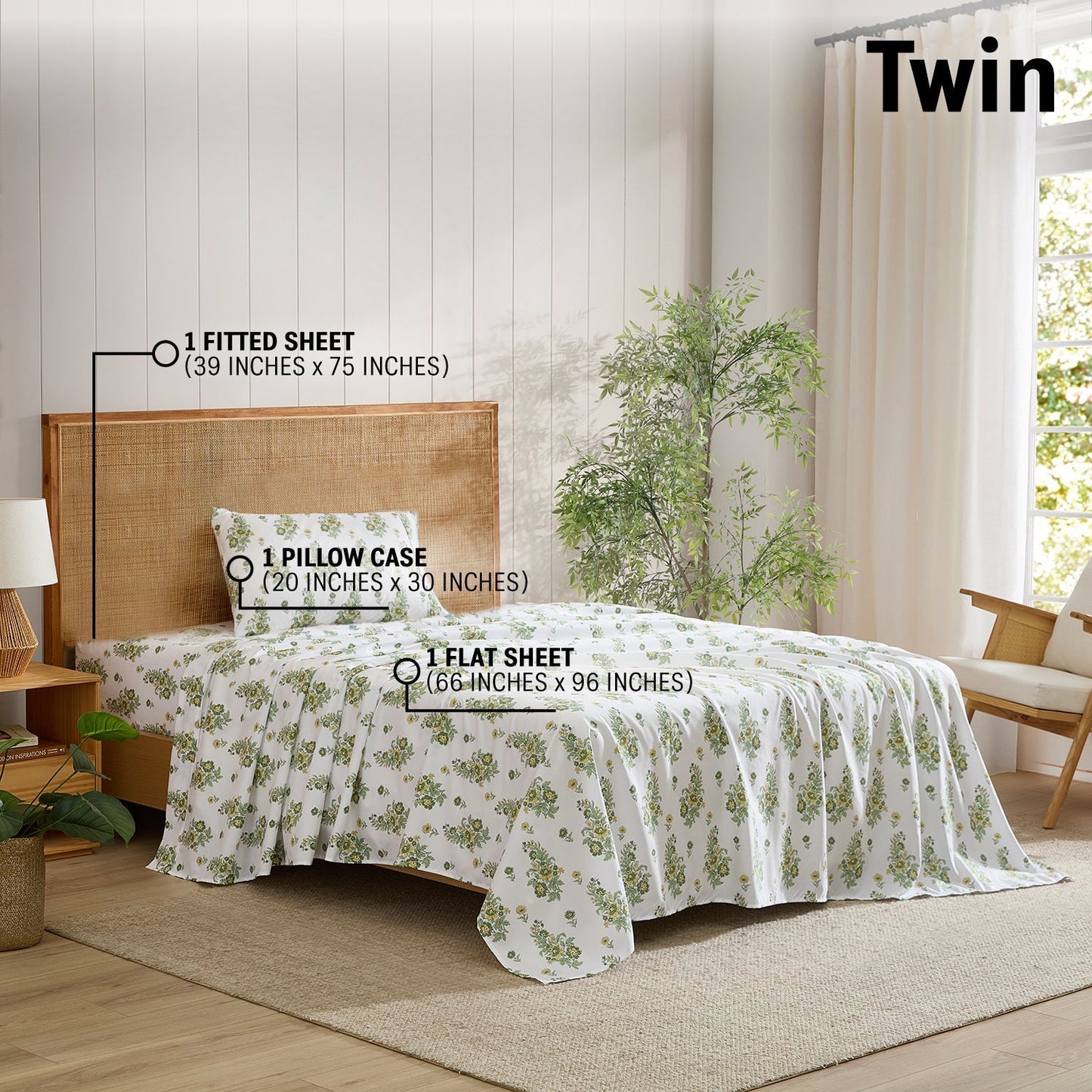 Color Block Floral Bed Sheets