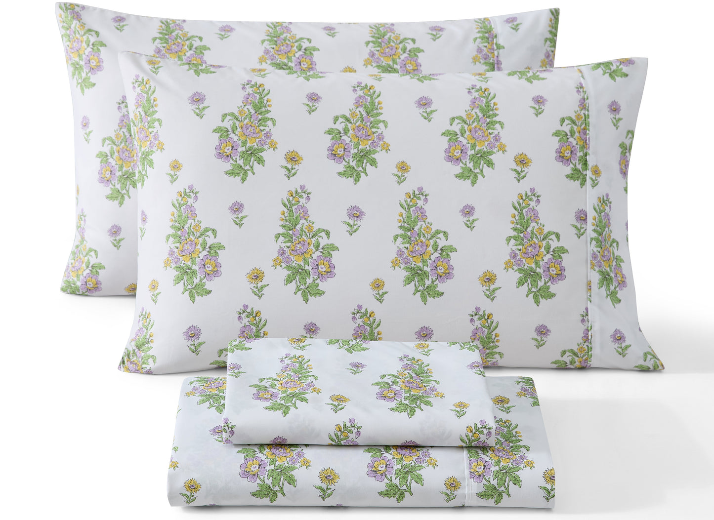 Color Block Floral Bed Sheets