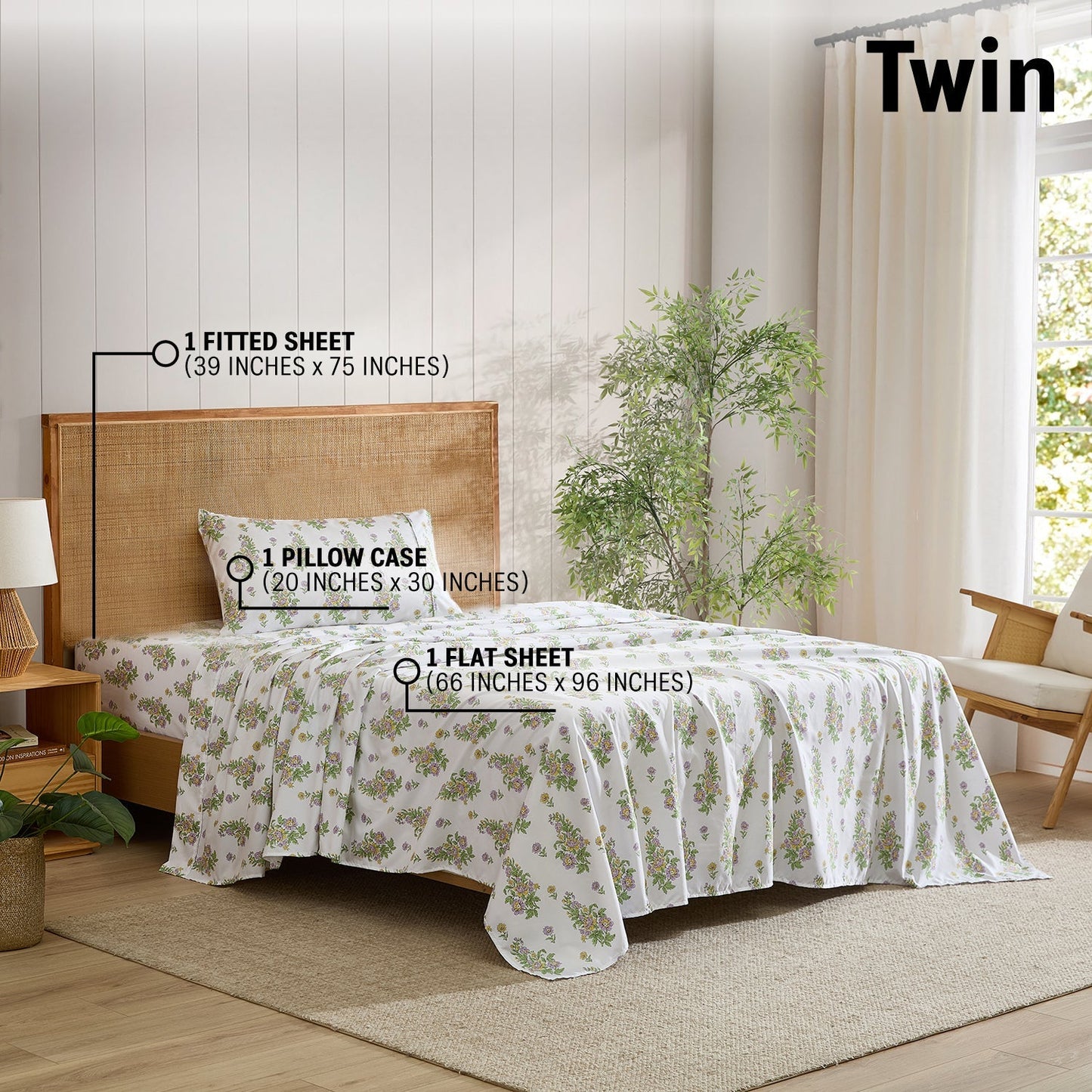Color Block Floral Bed Sheets