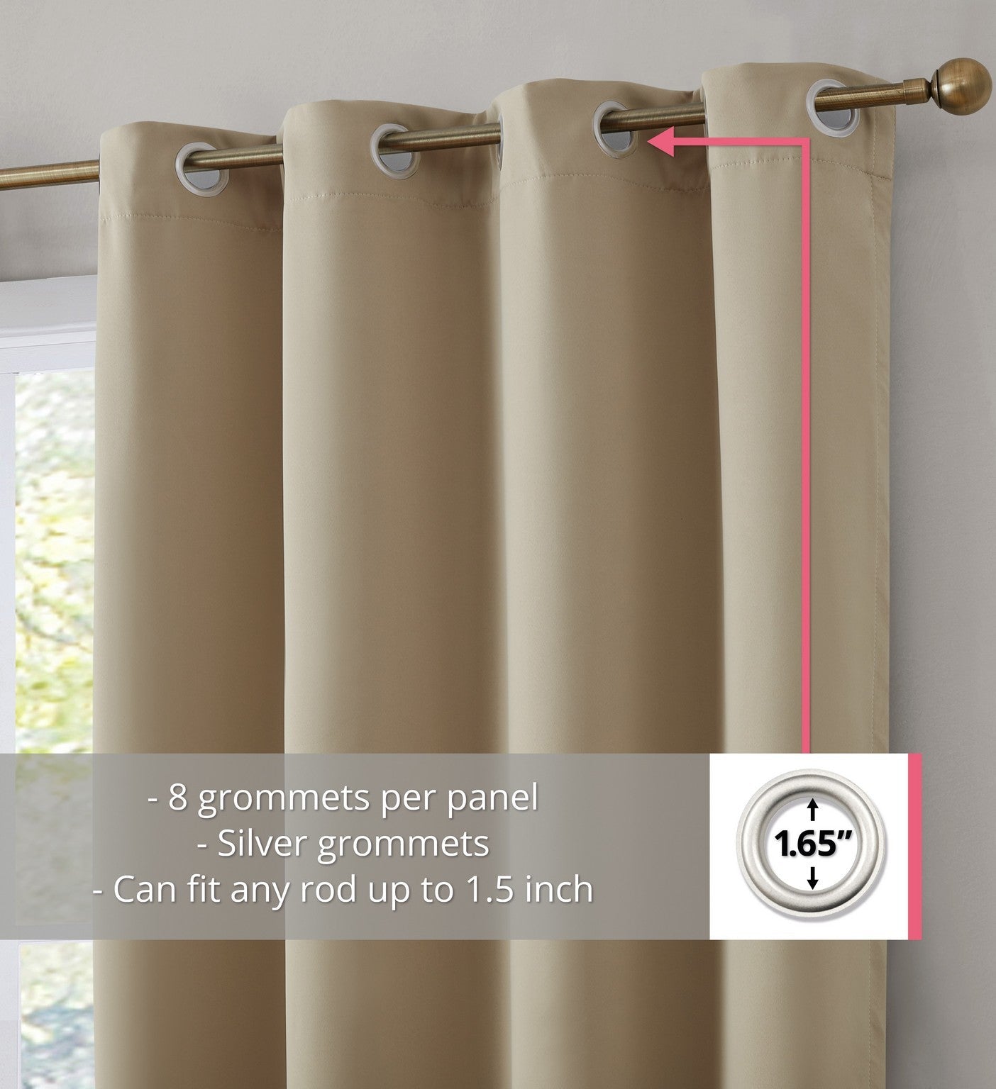 100% Blackout Curtains Dakota Hamilton with Insulight Membrane
