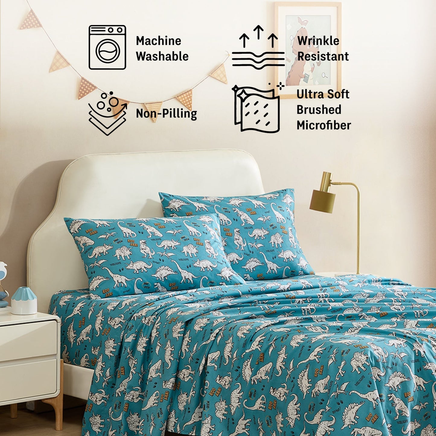 Dinosaur Kids Boys Bed Sheets