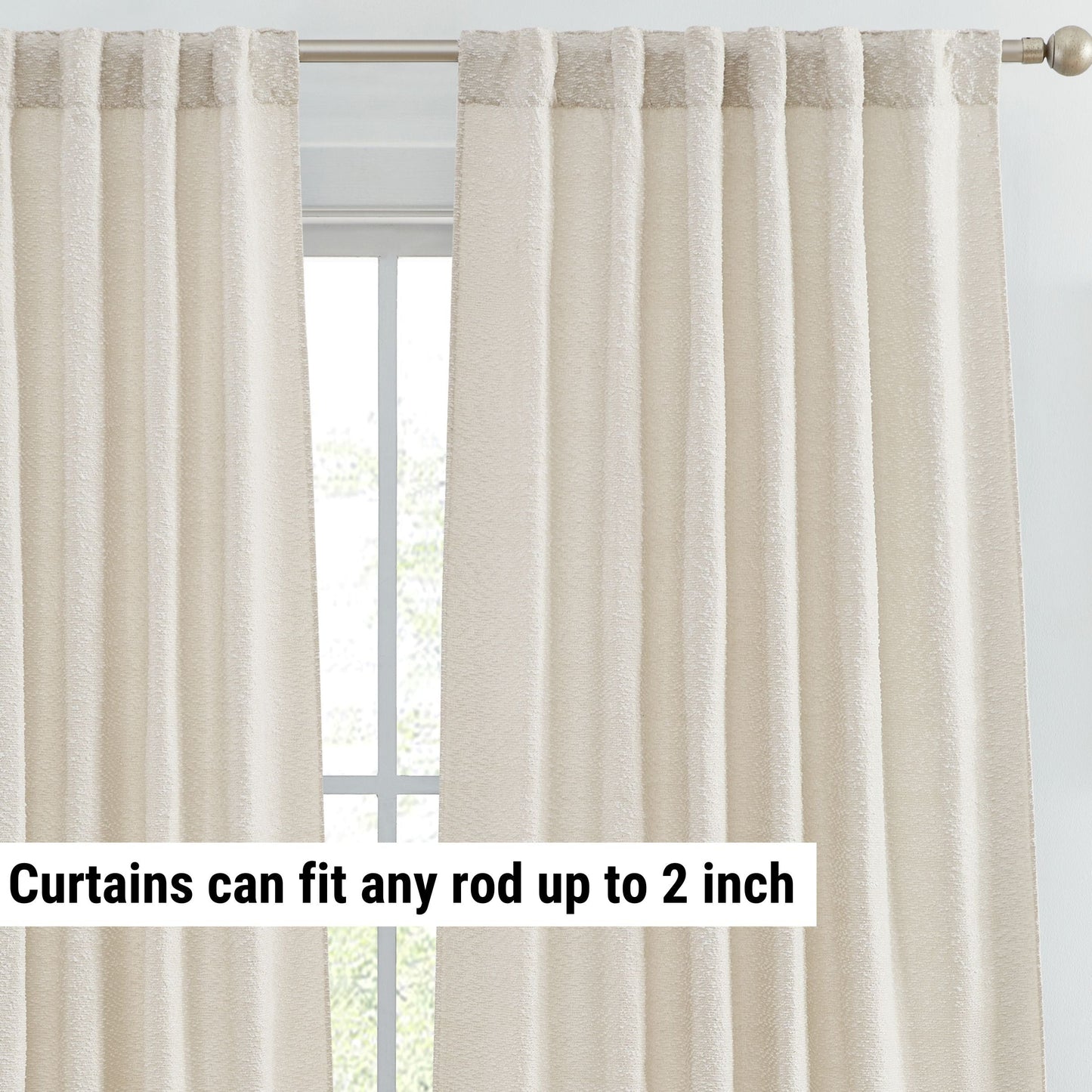 Easton Jacquard Semi Sheer Curtain Panels