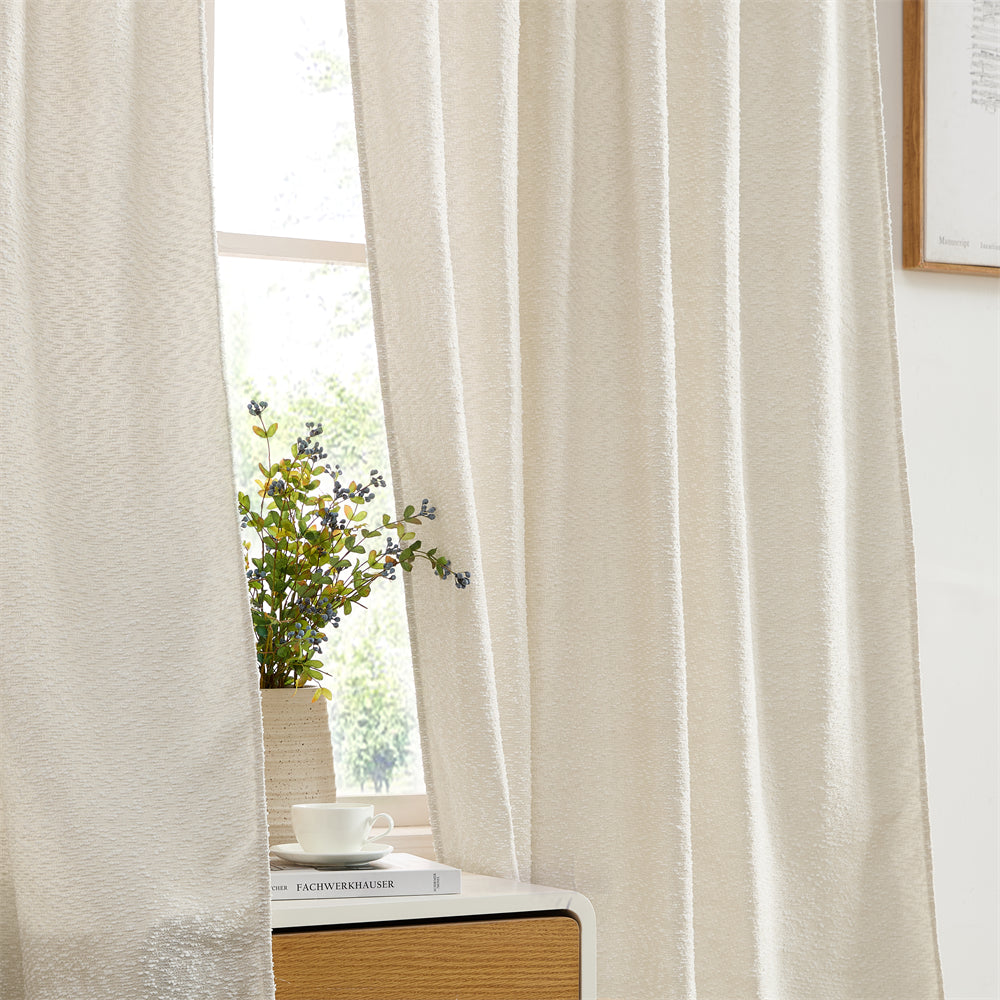 Easton Jacquard Semi Sheer Curtain Panels