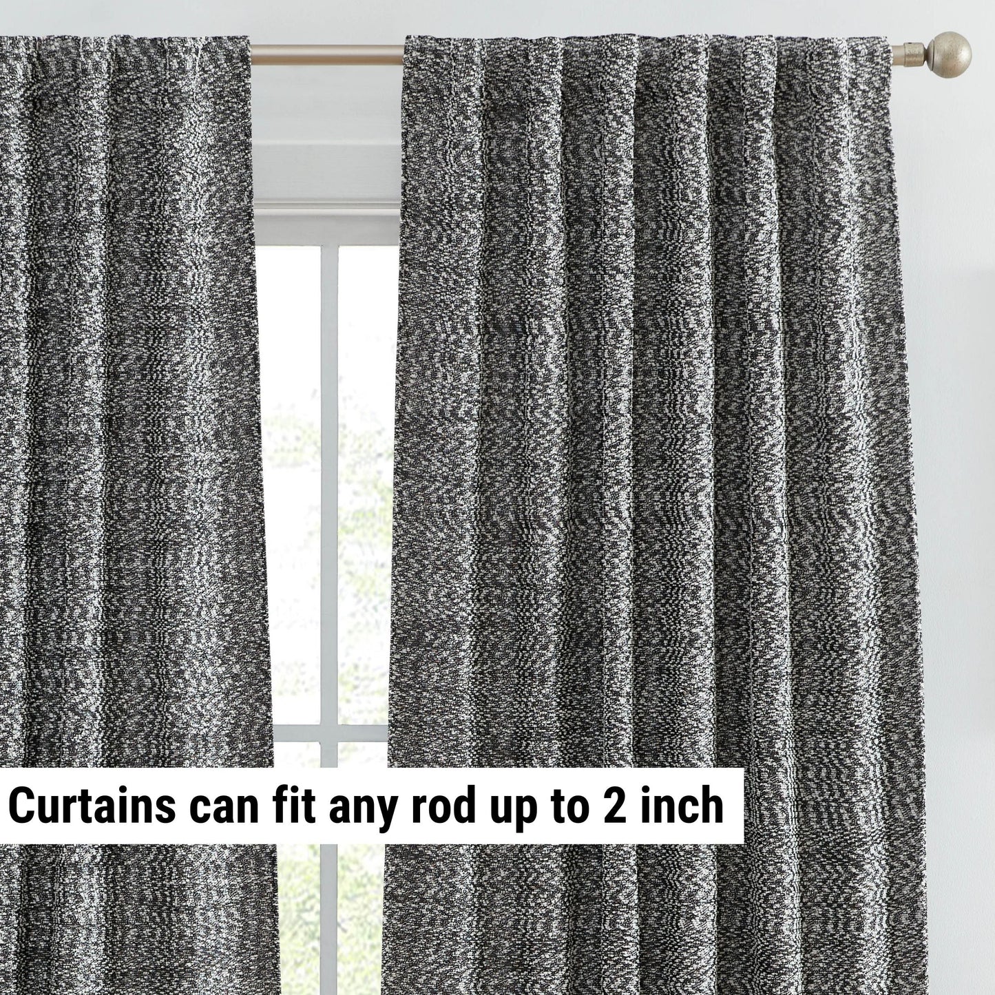 Easton Jacquard Semi Sheer Curtain Panels